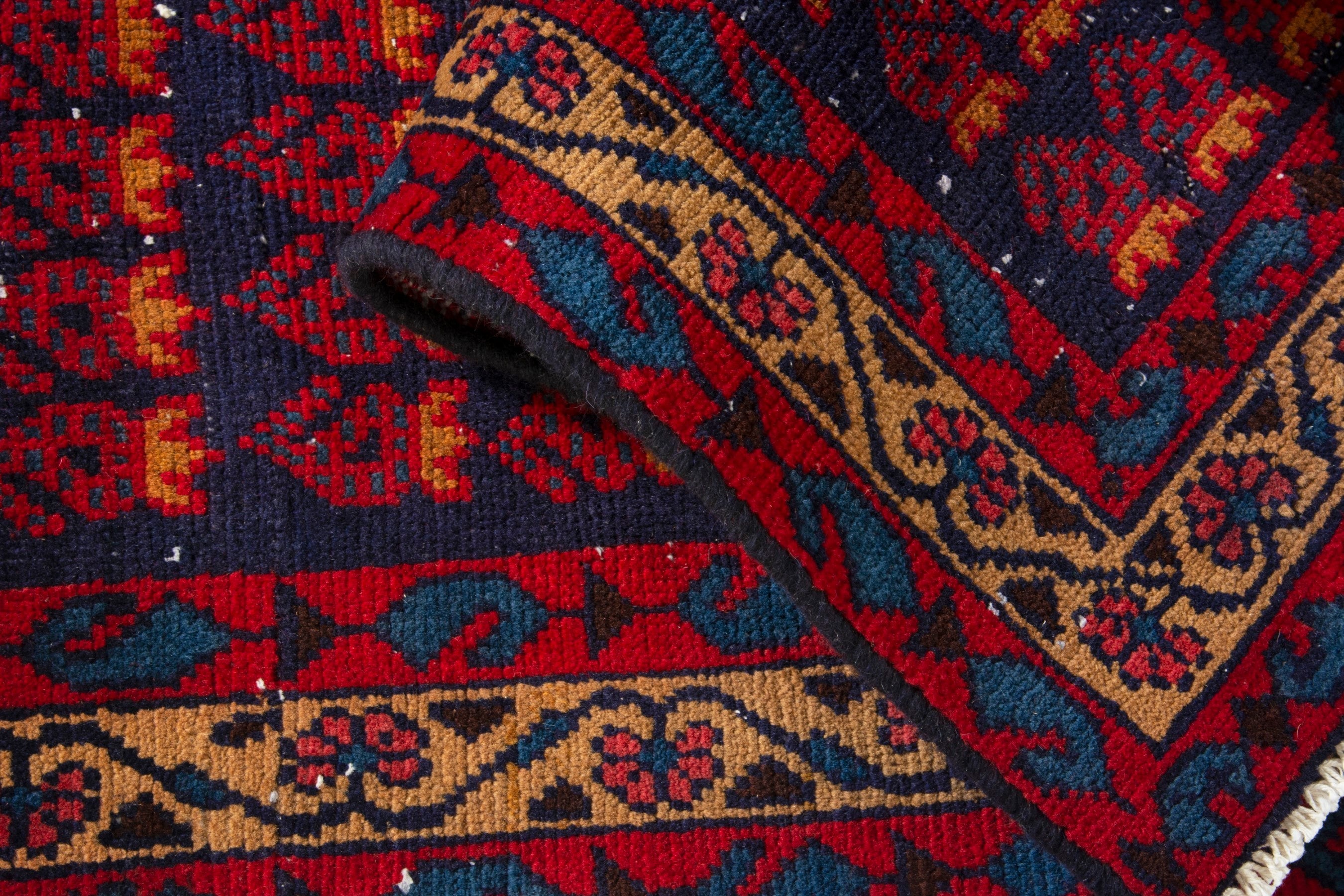Persian Vist accent rug in deep red and burnt orange, view 14 of 17