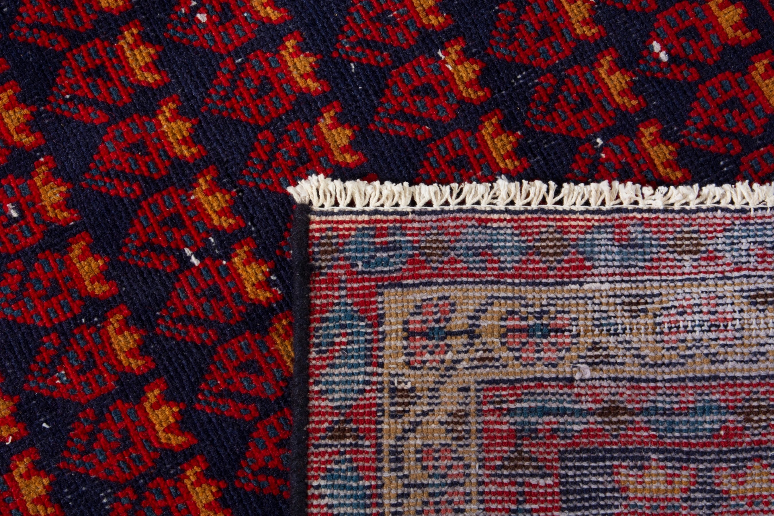 Persian Vist accent rug in deep red and burnt orange, view 17 of 17