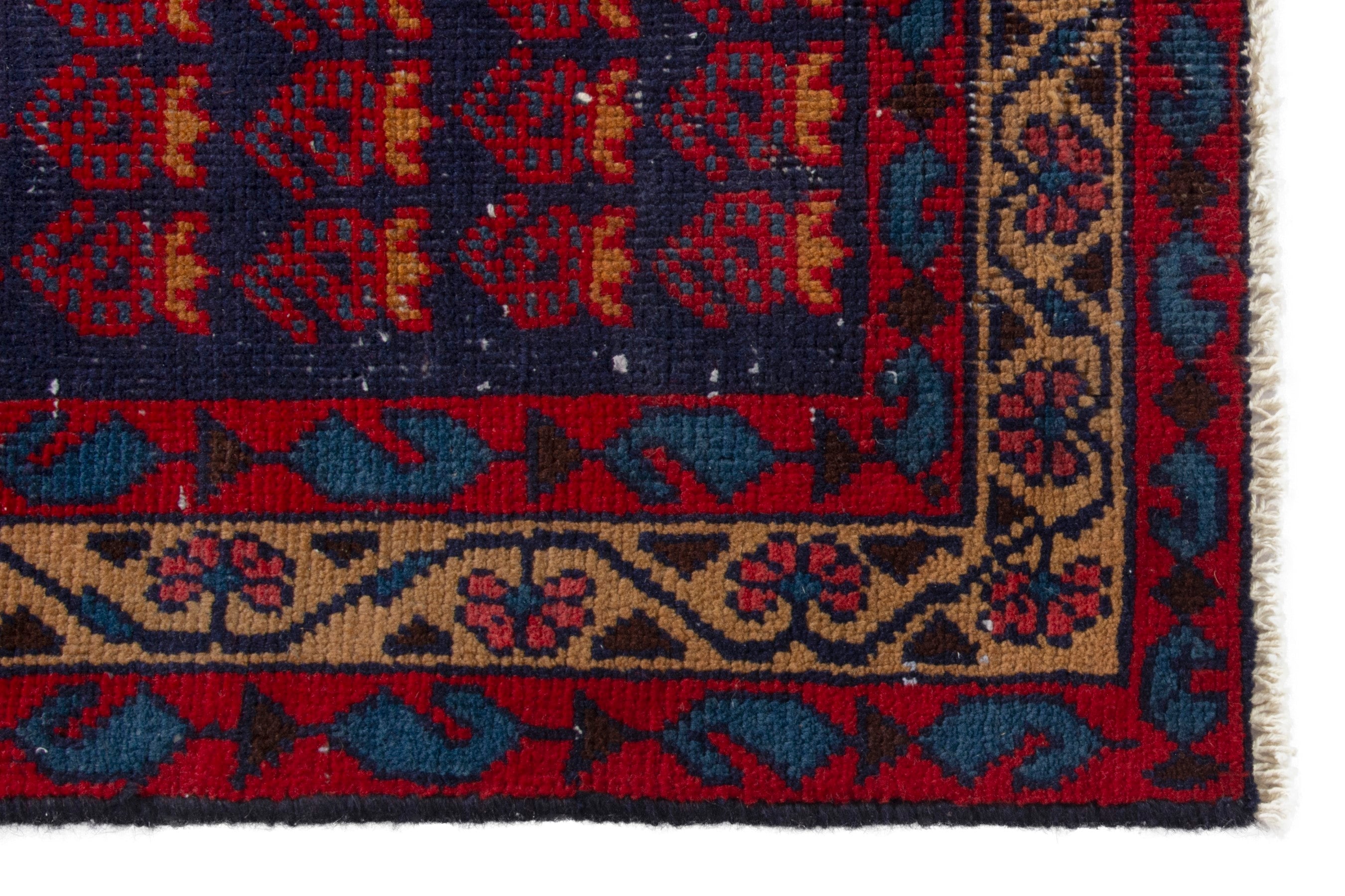 Persian Vist accent rug in deep red and burnt orange, view 5 of 17