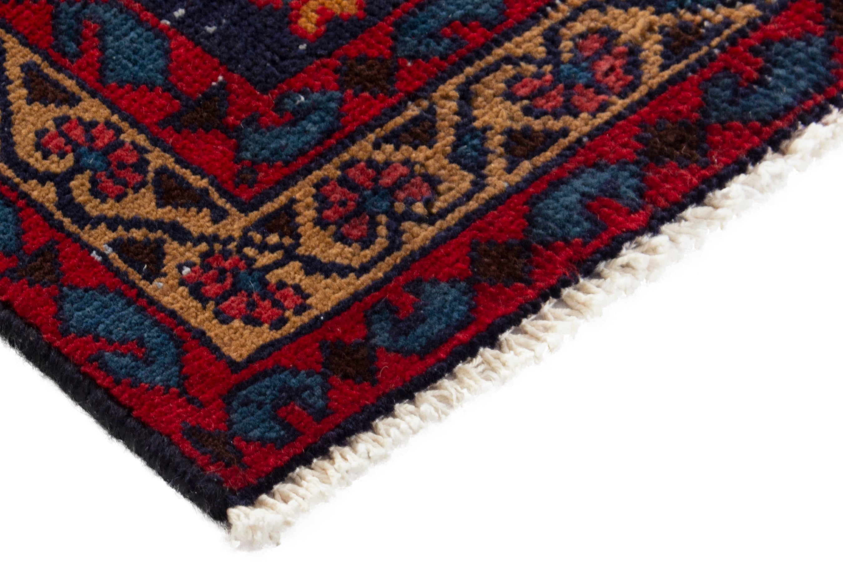 Persian Vist accent rug in deep red and burnt orange, view 6 of 17