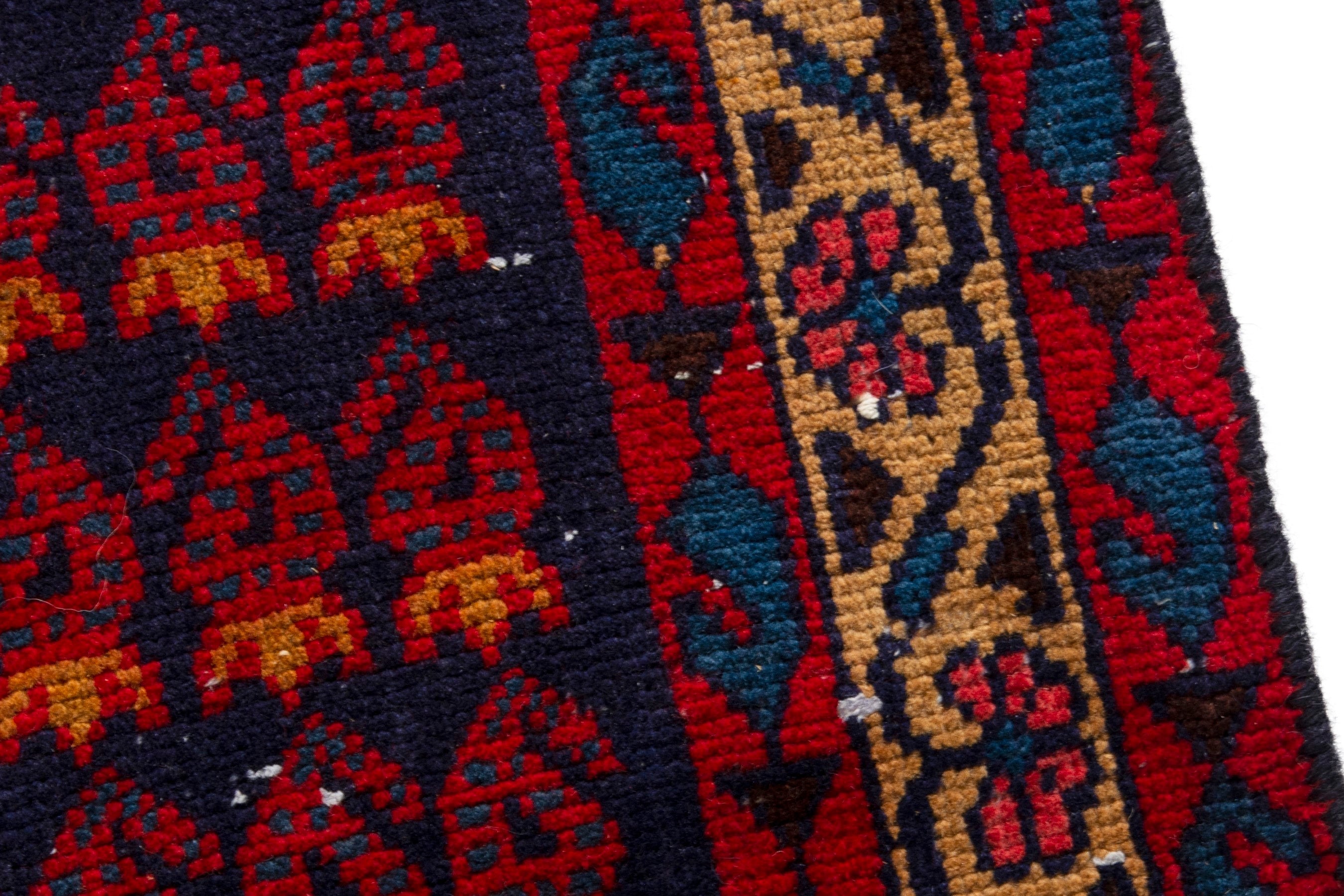 Persian Vist accent rug in deep red and burnt orange, view 7 of 17