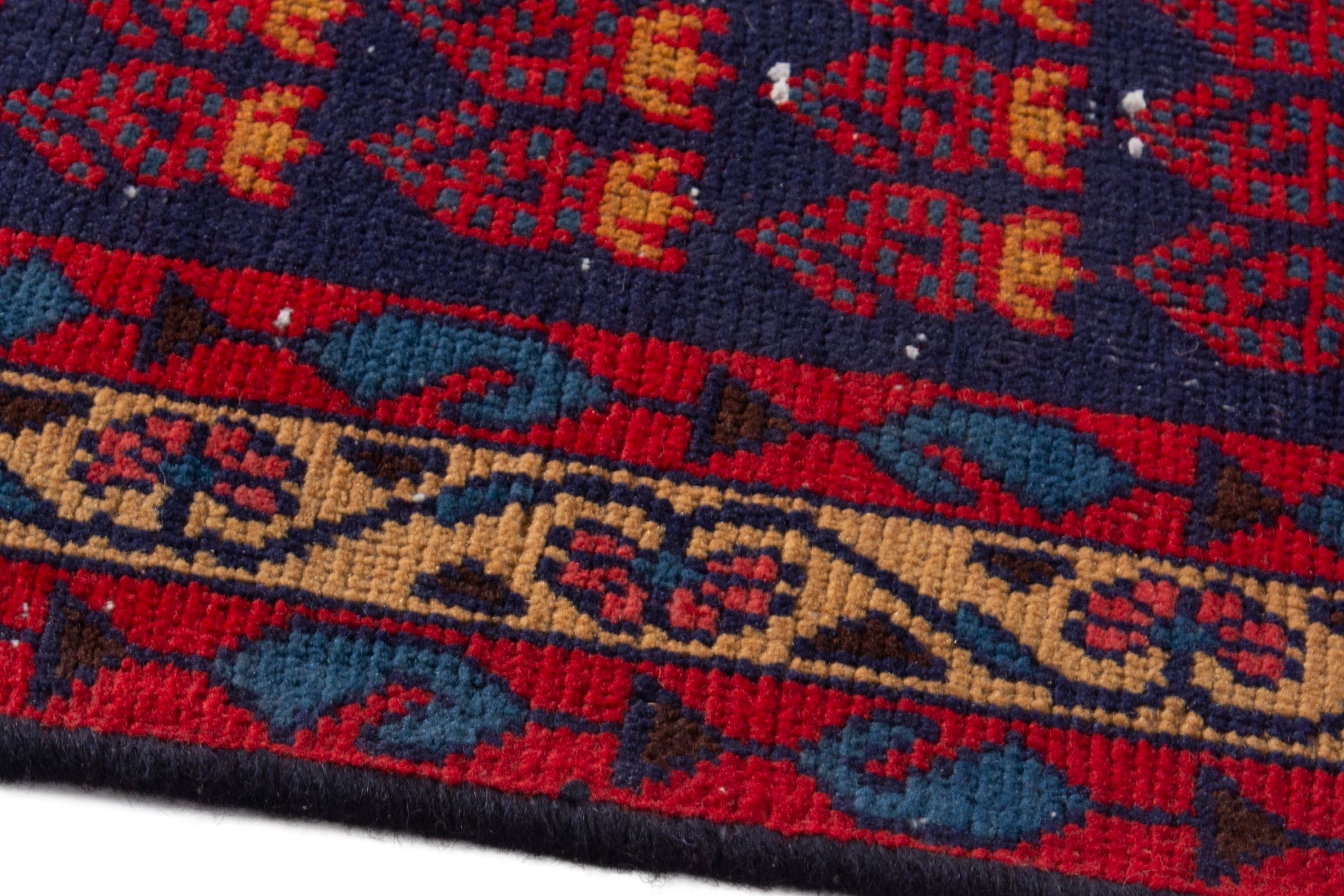 Persian Vist accent rug in deep red and burnt orange, view 8 of 17