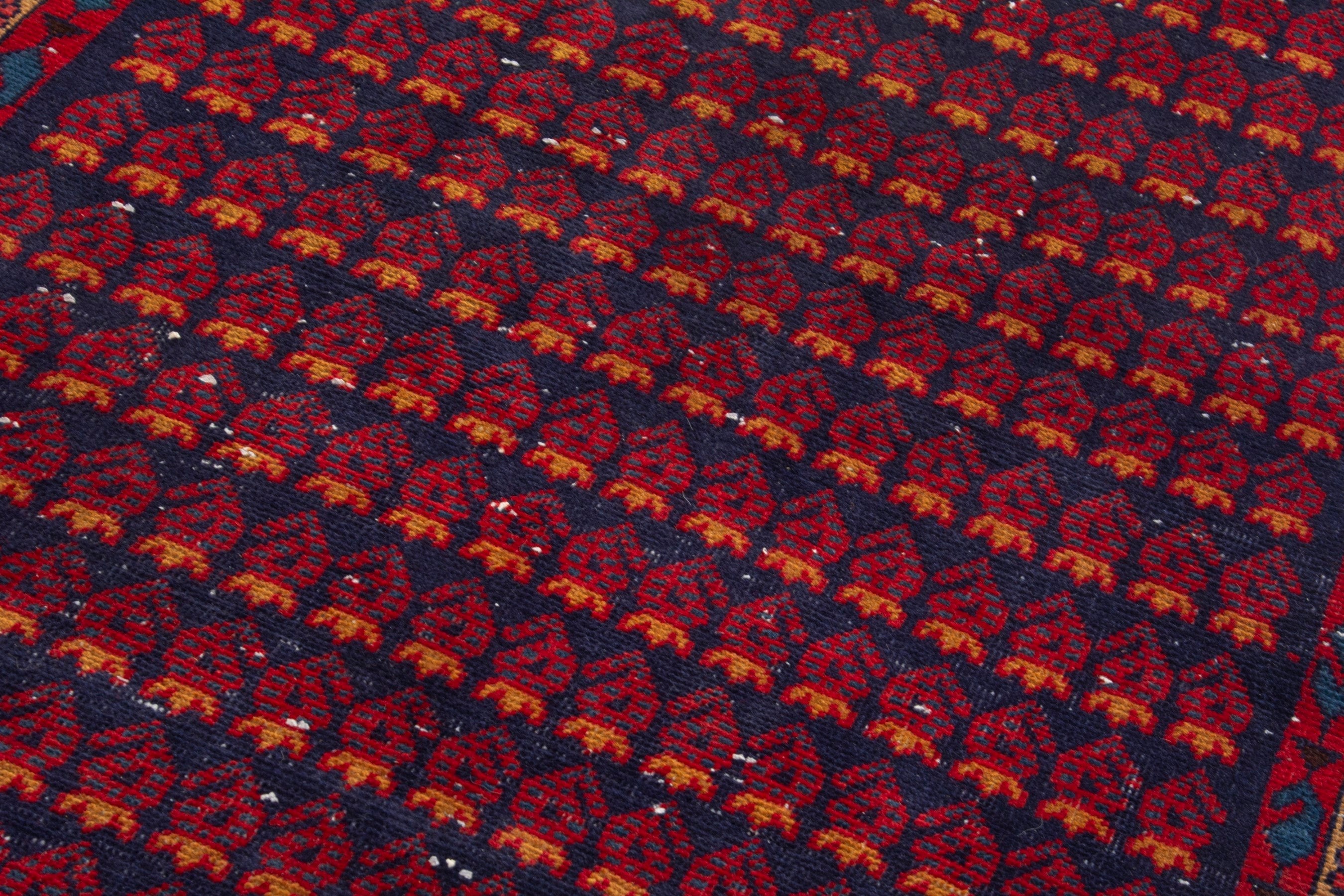 Persian Vist accent rug in deep red and burnt orange, view 9 of 17