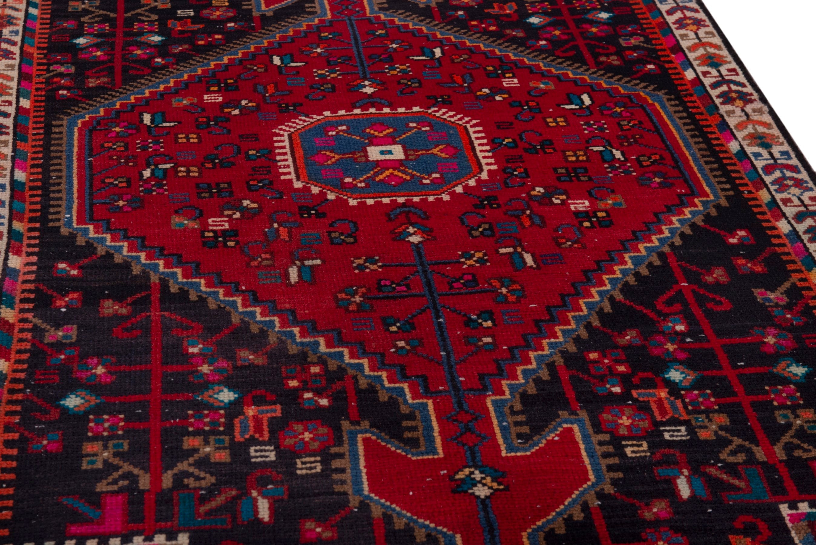 Persian Toyserkan accent rug in deep red and cream, view 10 of 17