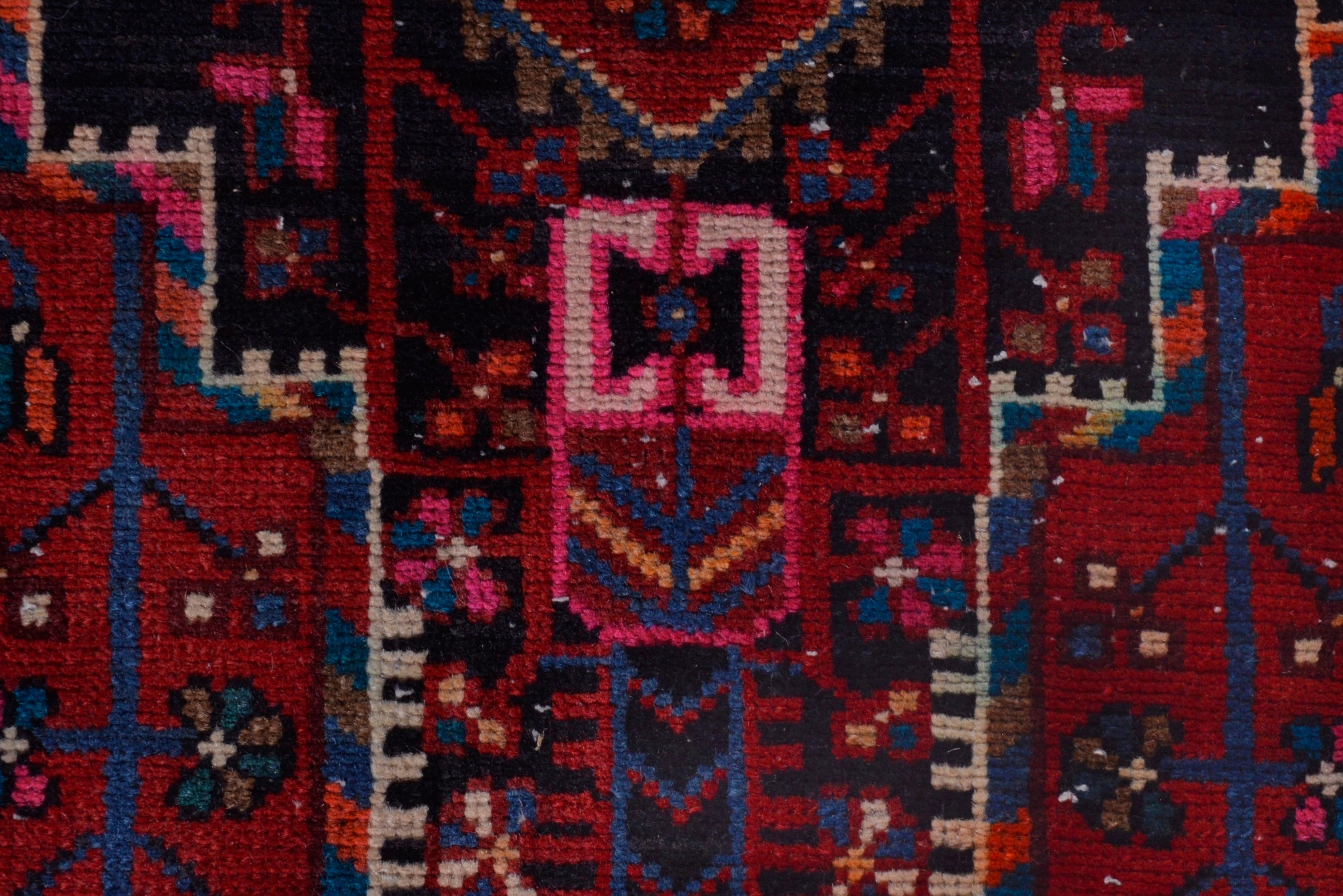 Persian Toyserkan accent rug in deep red and cream, view 11 of 17