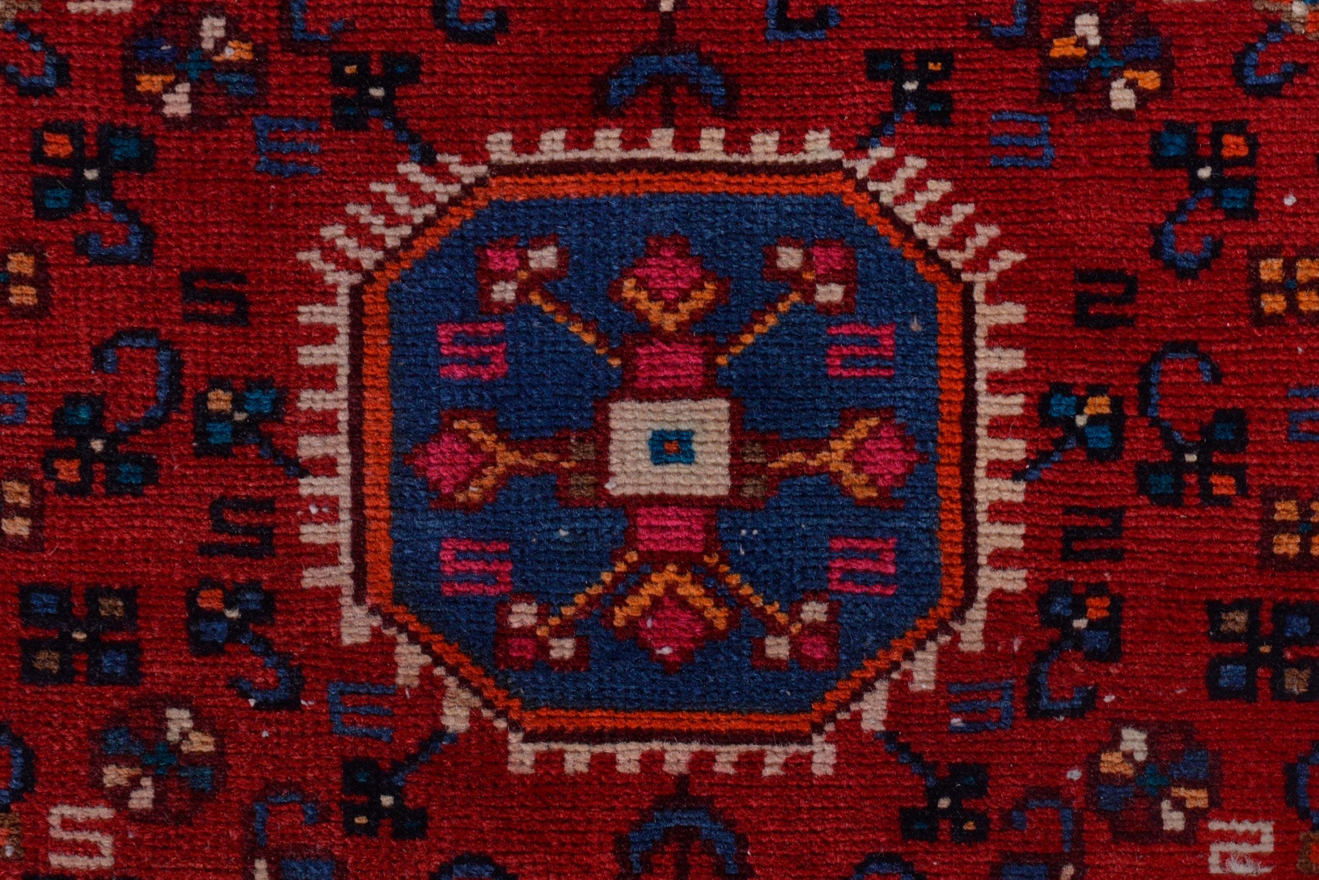 Persian Toyserkan accent rug in deep red and cream, view 12 of 17
