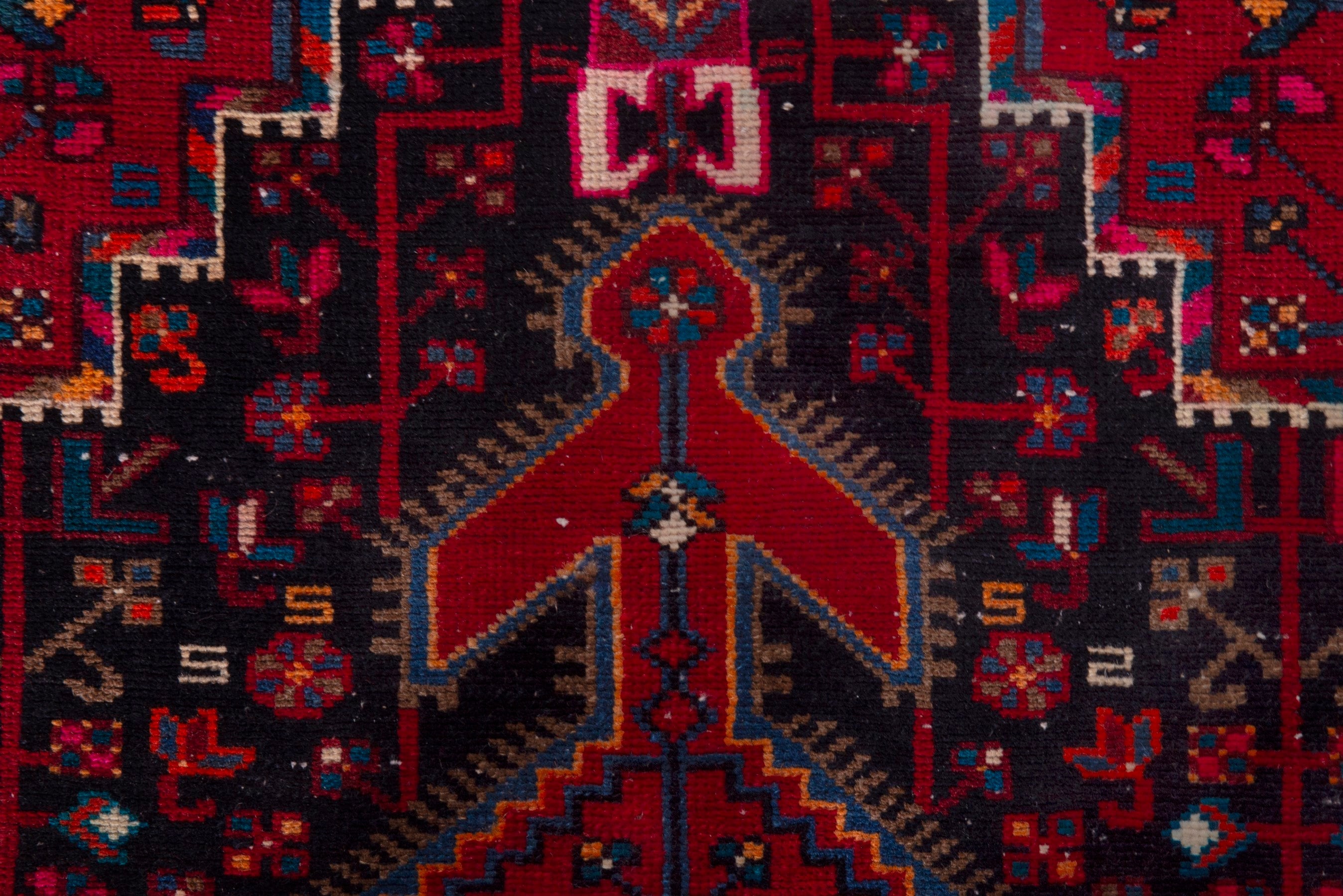Persian Toyserkan accent rug in deep red and cream, view 13 of 17