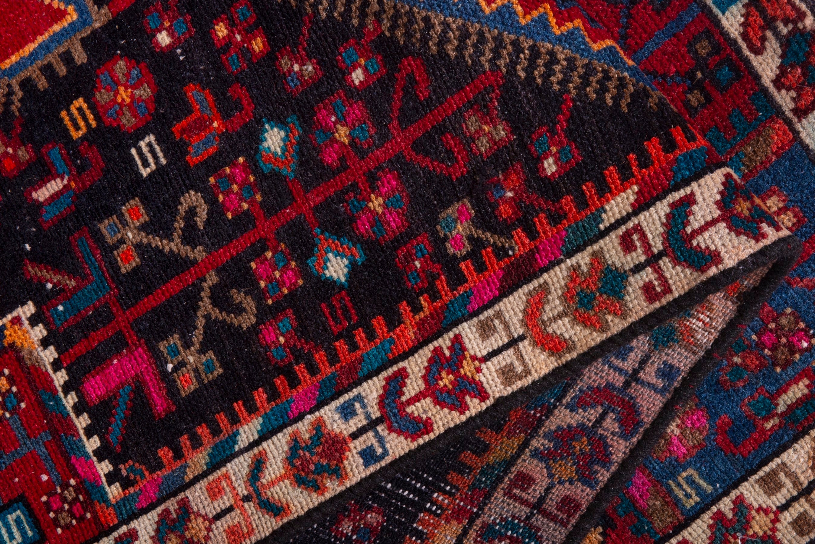 Persian Toyserkan accent rug in deep red and cream, view 15 of 17