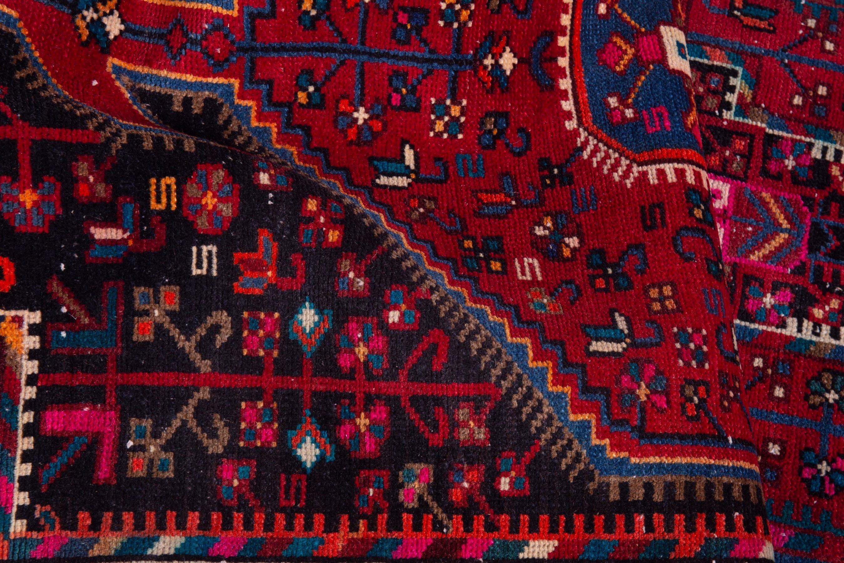 Persian Toyserkan accent rug in deep red and cream, view 16 of 17