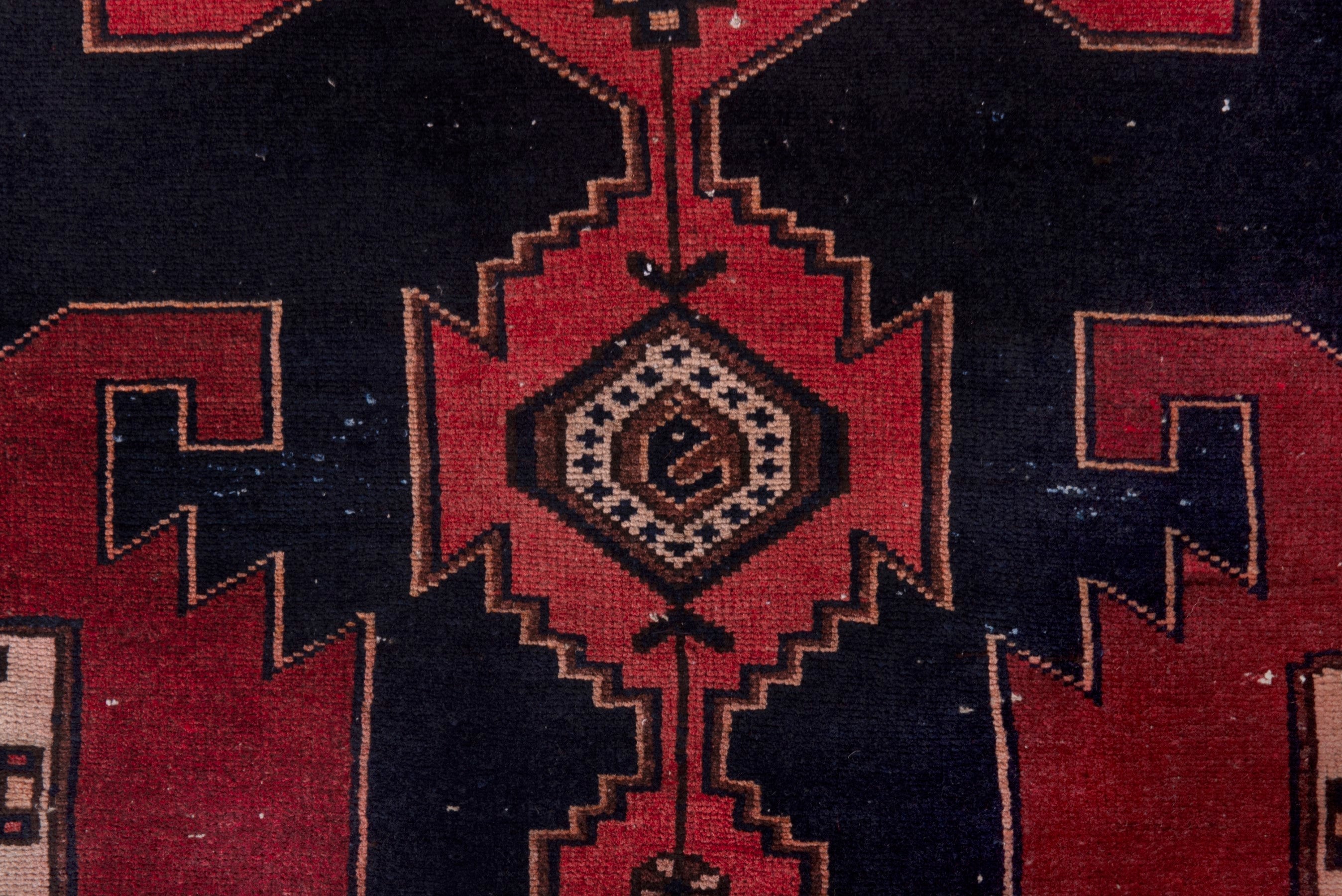 Persian Saveh accent rug in deep red and black, view 11 of 18