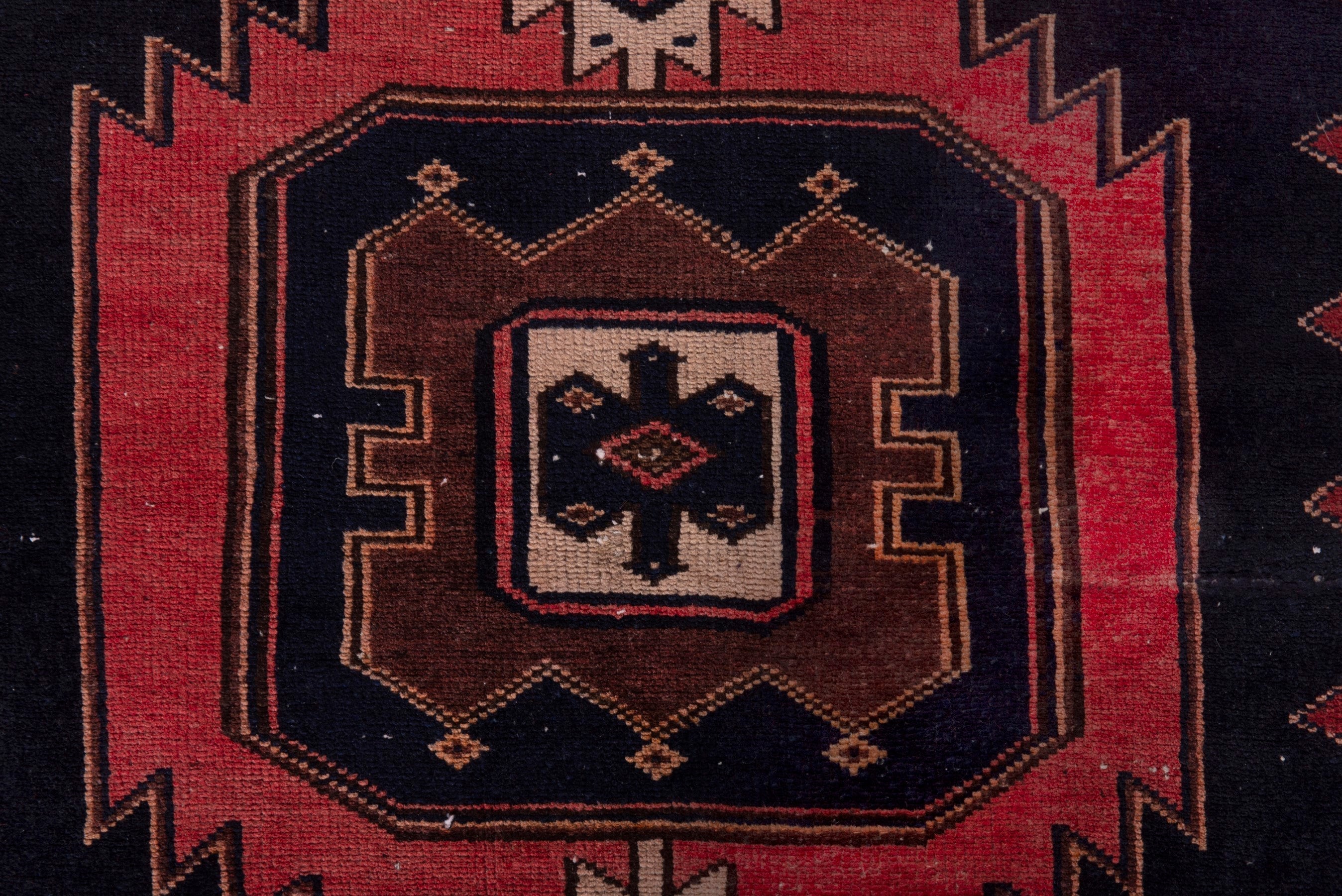 Persian Saveh accent rug in deep red and black, view 12 of 18