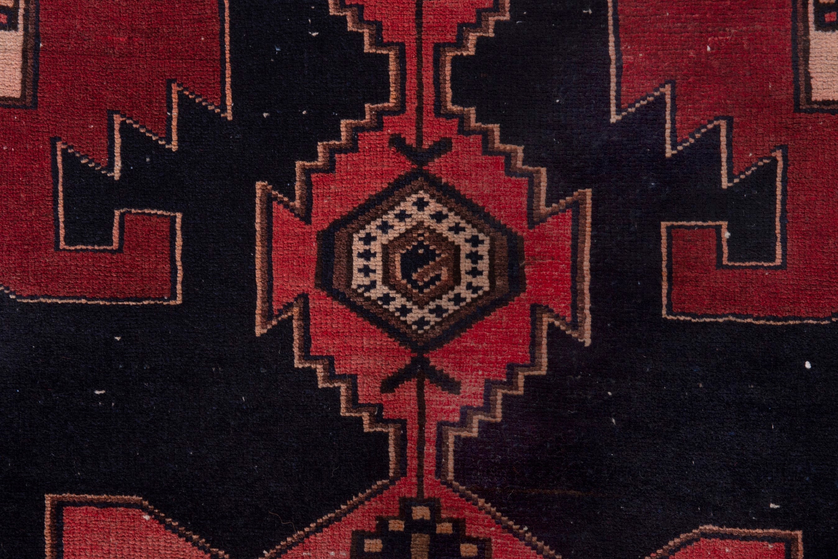 Persian Saveh accent rug in deep red and black, view 13 of 18