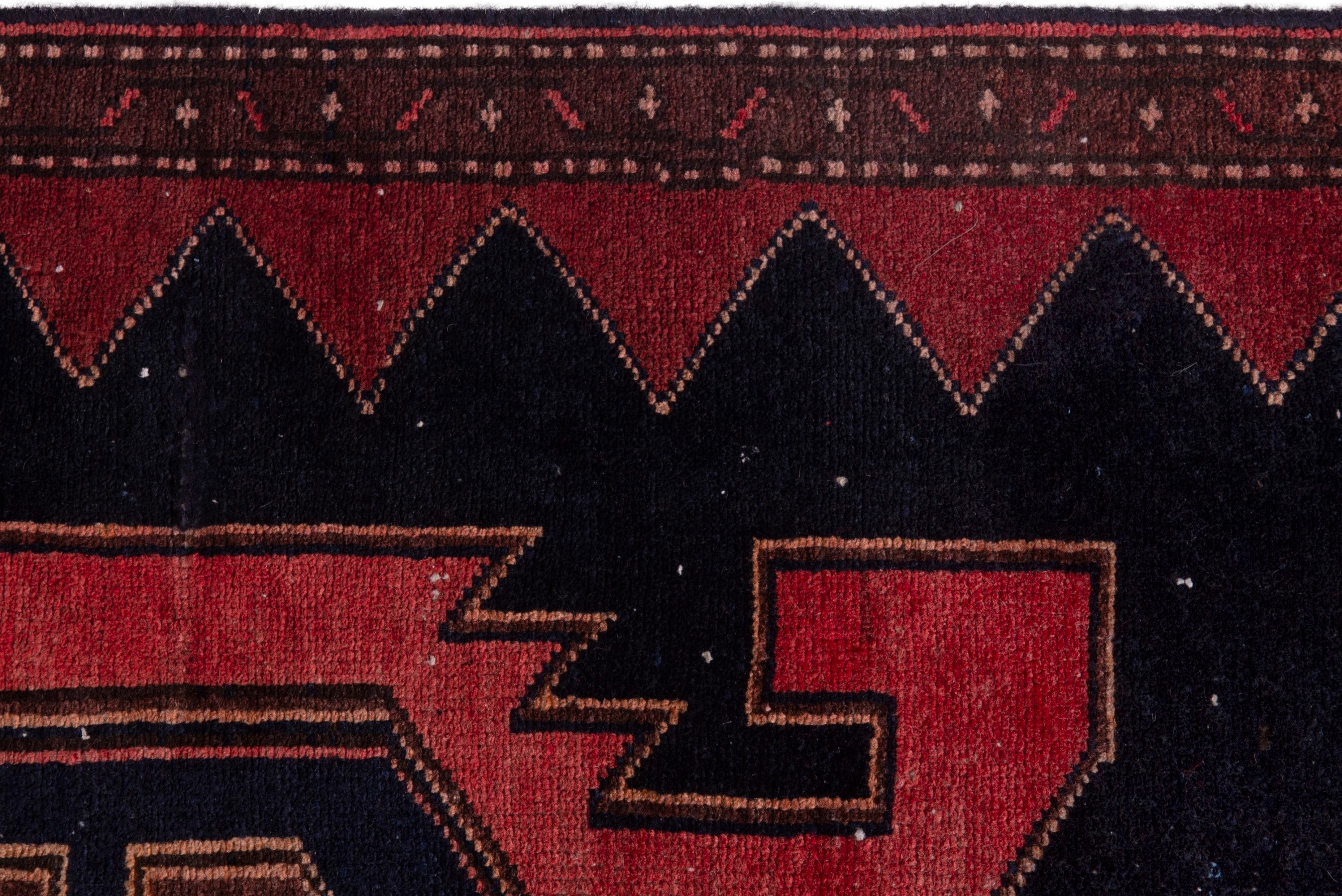 Persian Saveh accent rug in deep red and black, view 14 of 18