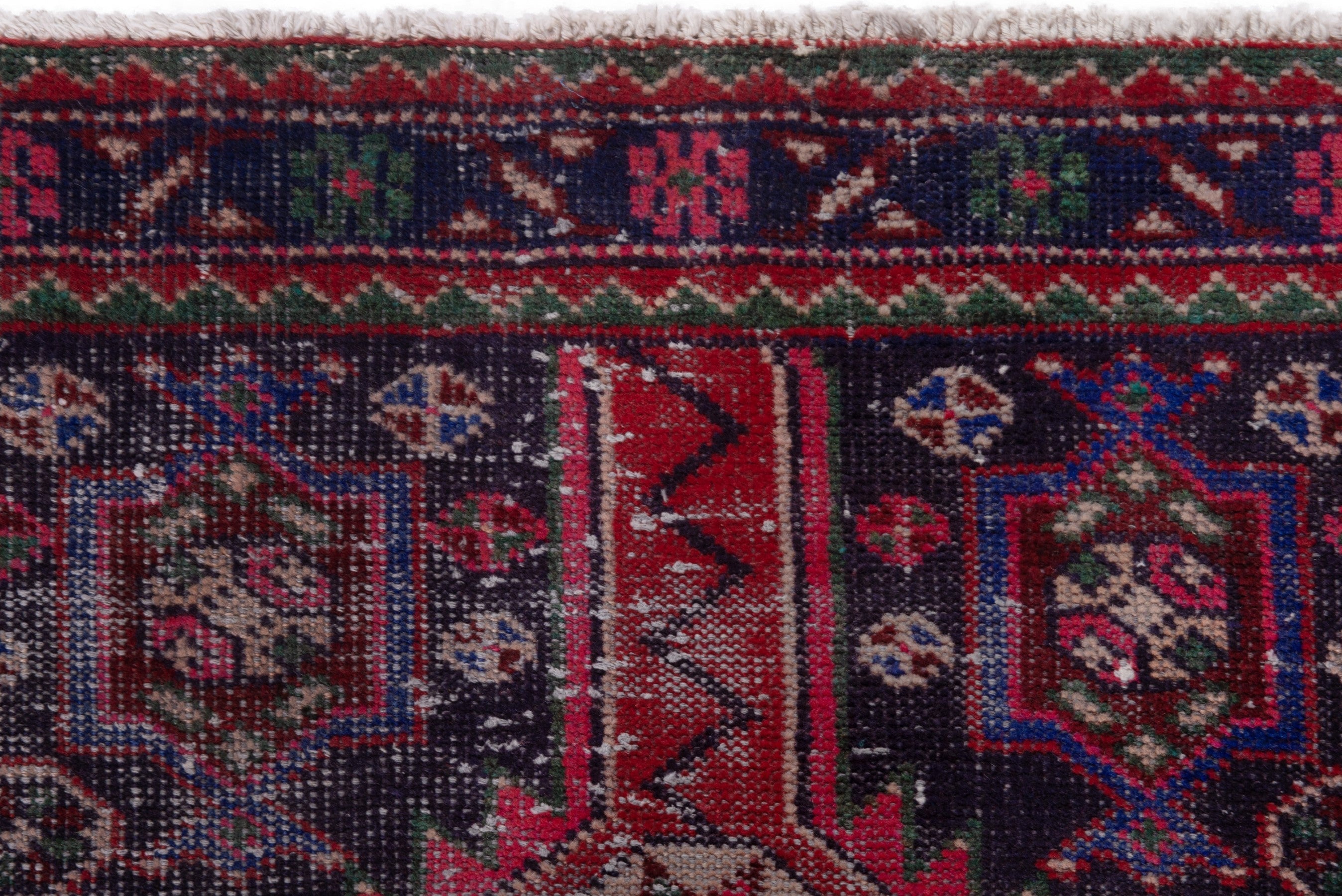 Persian Ferdos area rug in burgundy and faded red, view 14 of 19