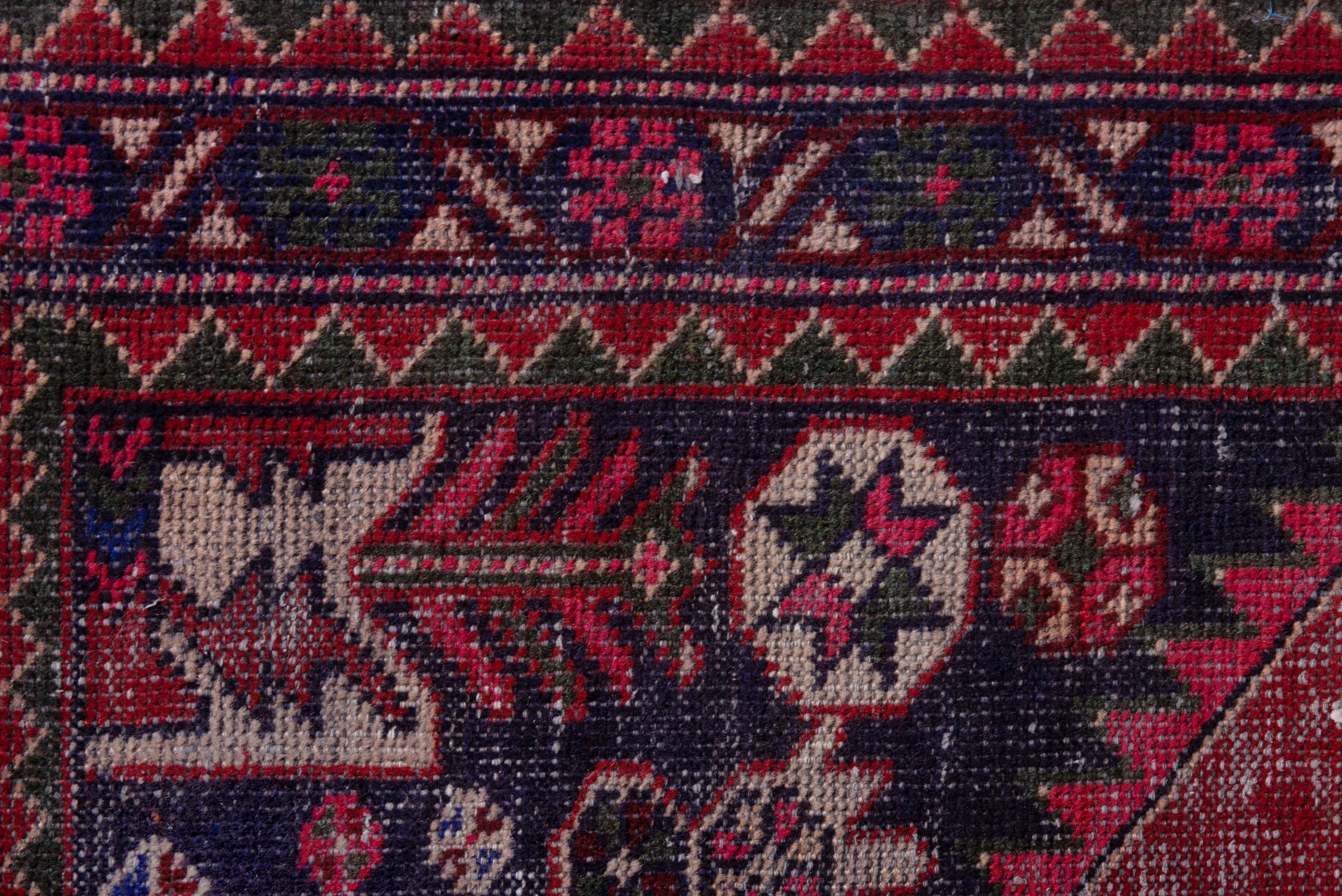 Persian Ferdos area rug in burgundy and faded red, view 15 of 19