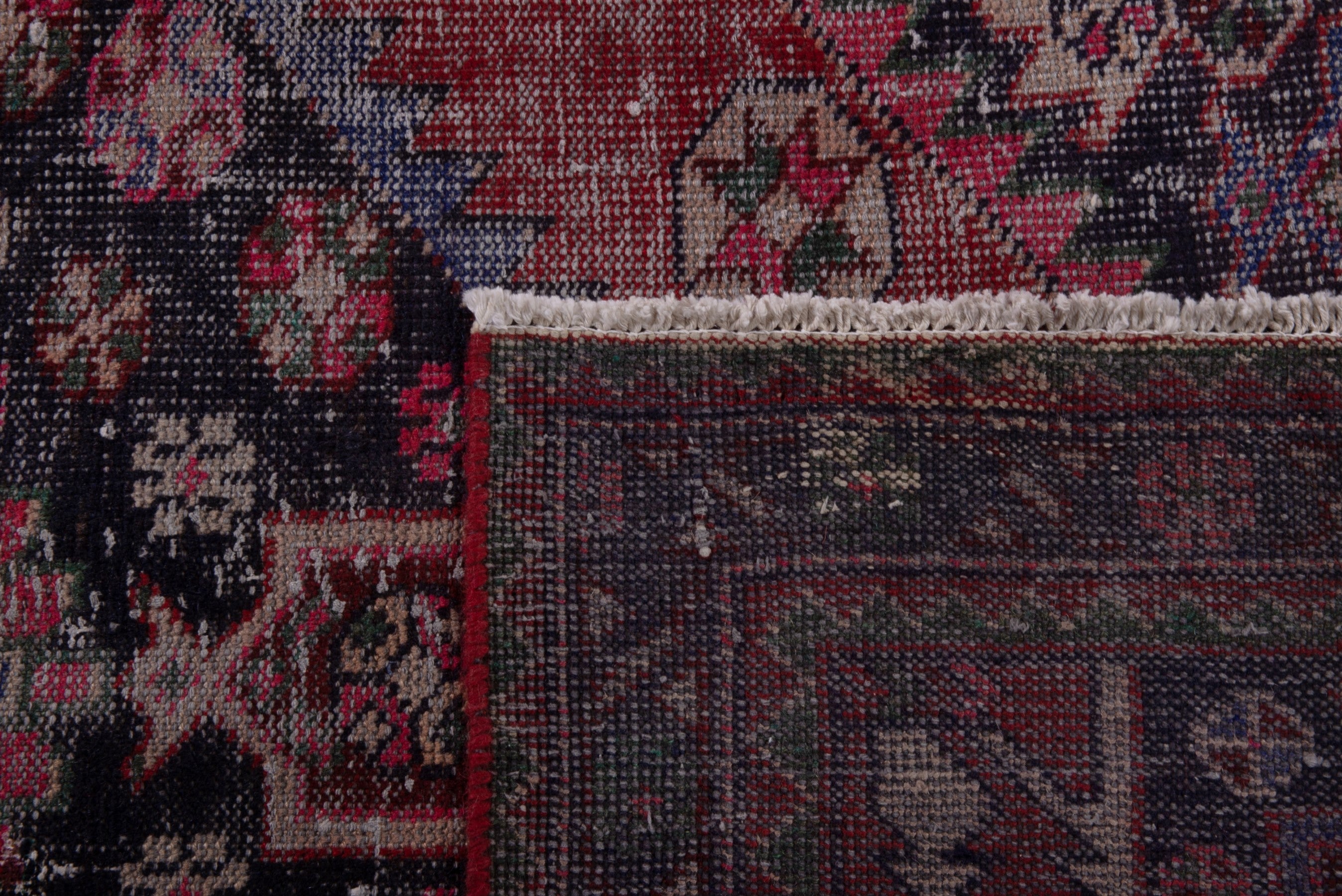 Persian Ferdos area rug in burgundy and faded red, view 19 of 19