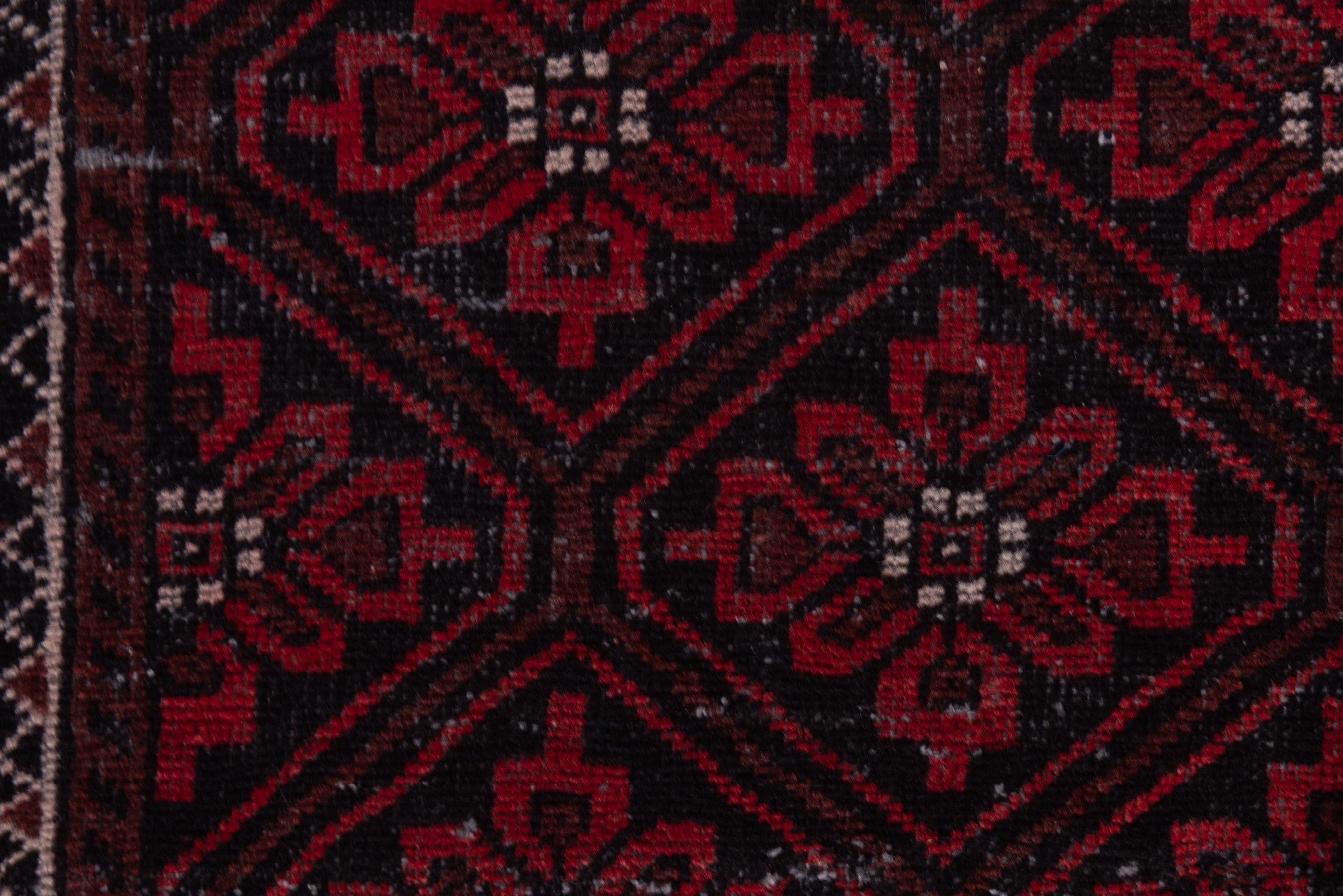 Persian Baluch runner rug in burgundy and deep red, view 13 of 19