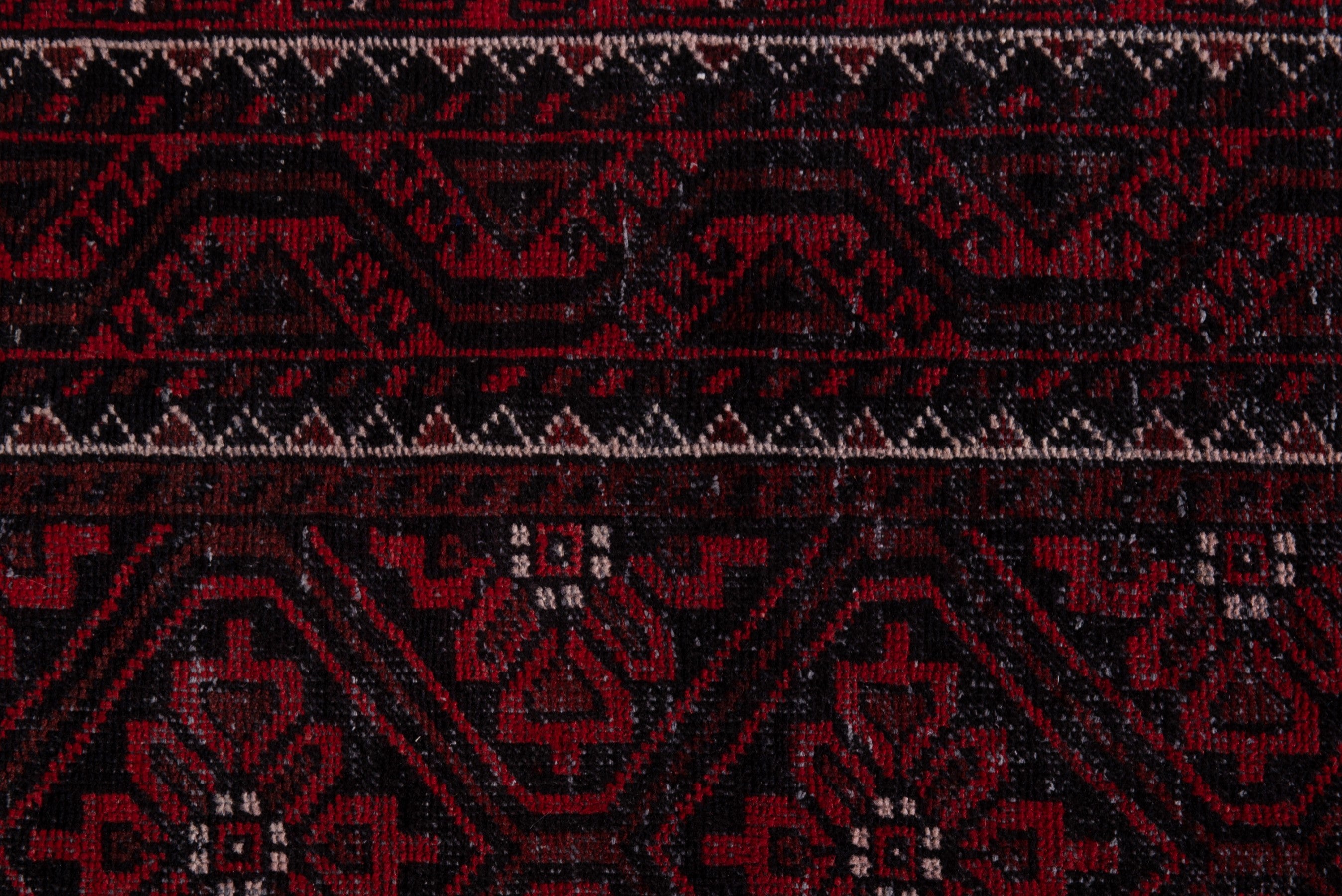 Persian Baluch runner rug in burgundy and deep red, view 14 of 19