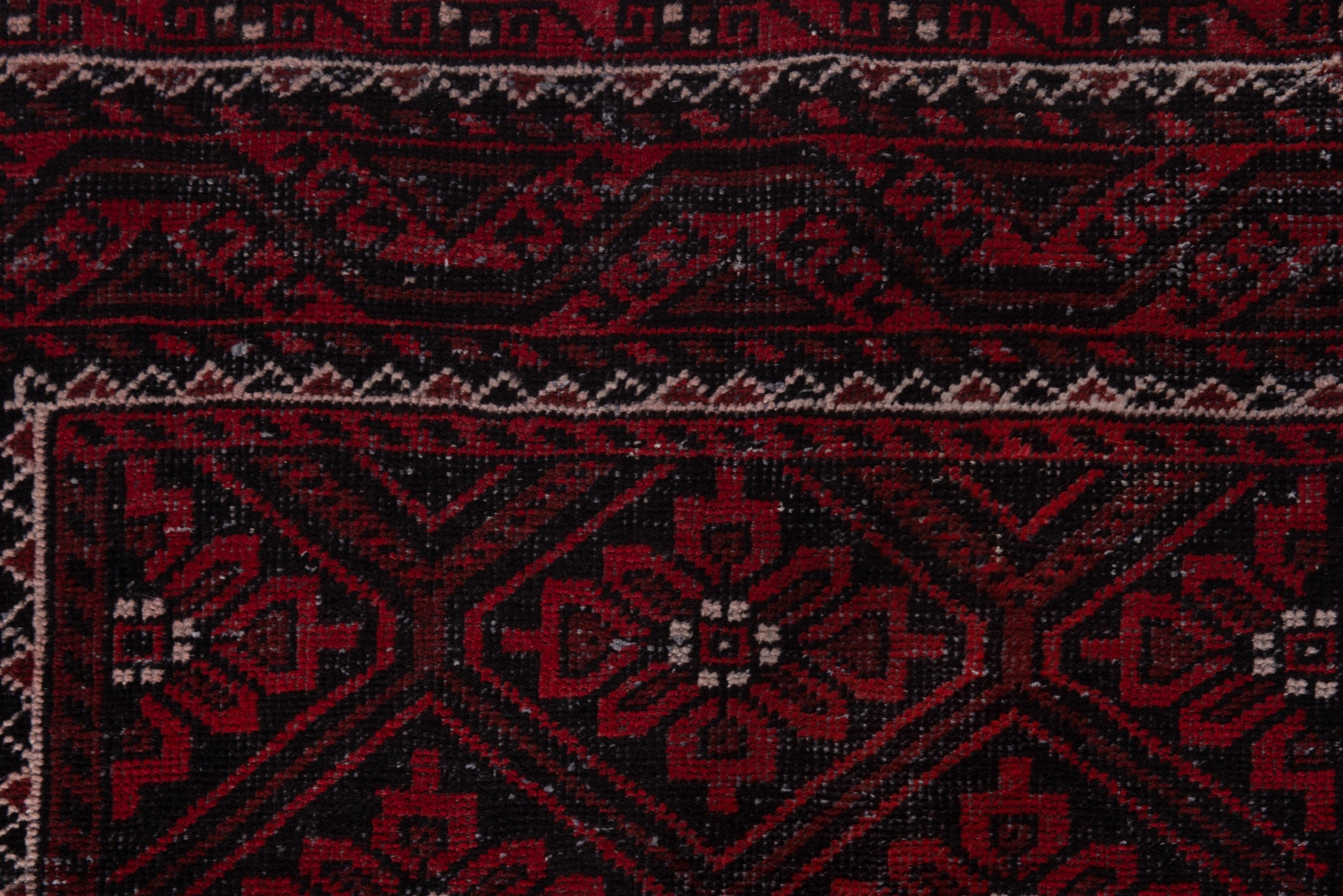 Persian Baluch runner rug in burgundy and deep red, view 15 of 19