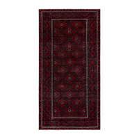 Persian Baluch runner rug in burgundy and deep red, 3'7" x 7'5"