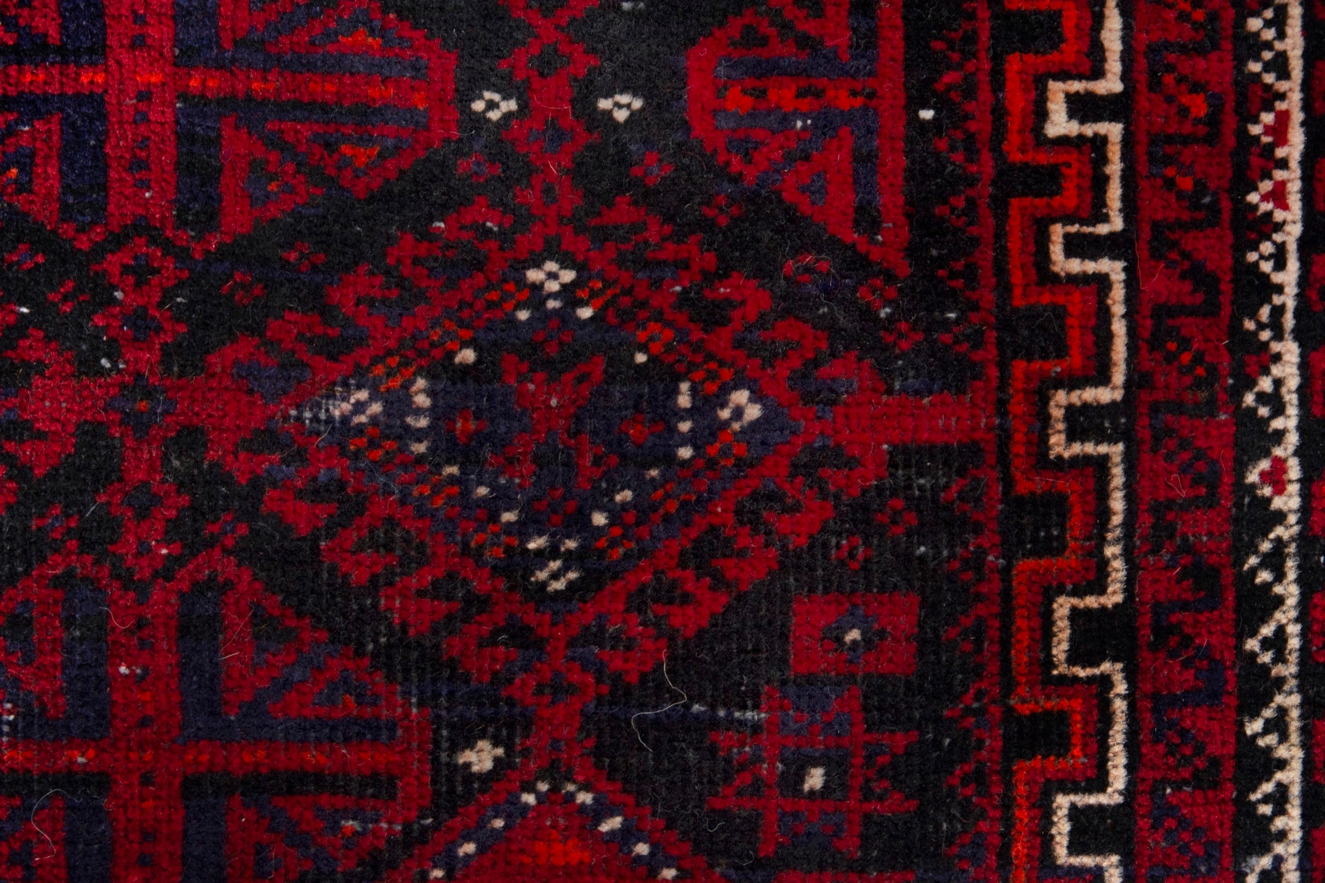 Persian Baluch accent rug in burgundy and deep red, view 11 of 17