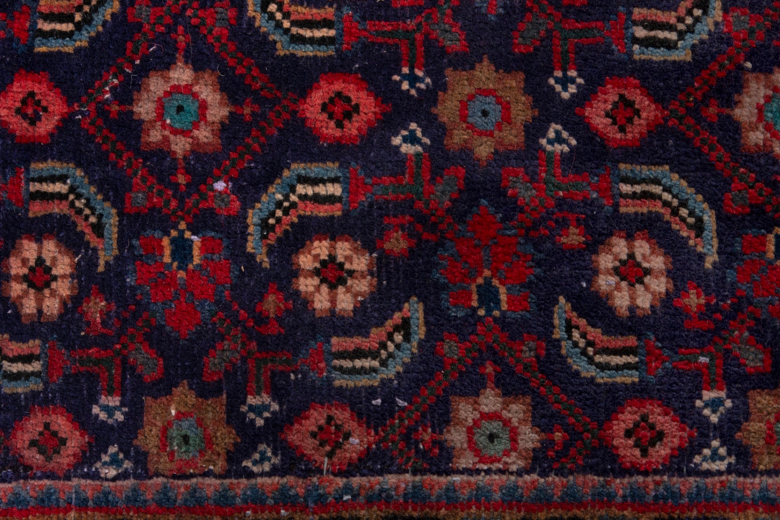 Persian Mahal runner rug in burgundy and deep red, view 11 of 17