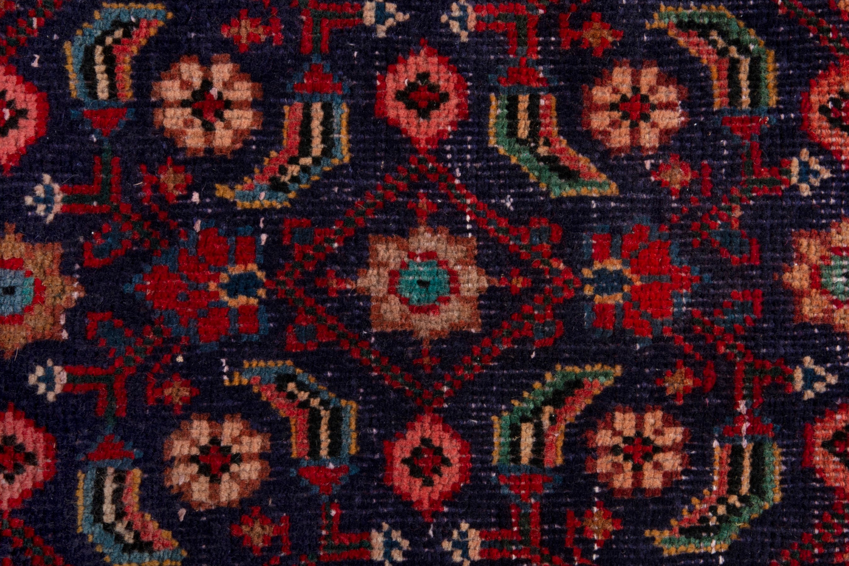 Persian Mahal runner rug in burgundy and deep red, view 13 of 17