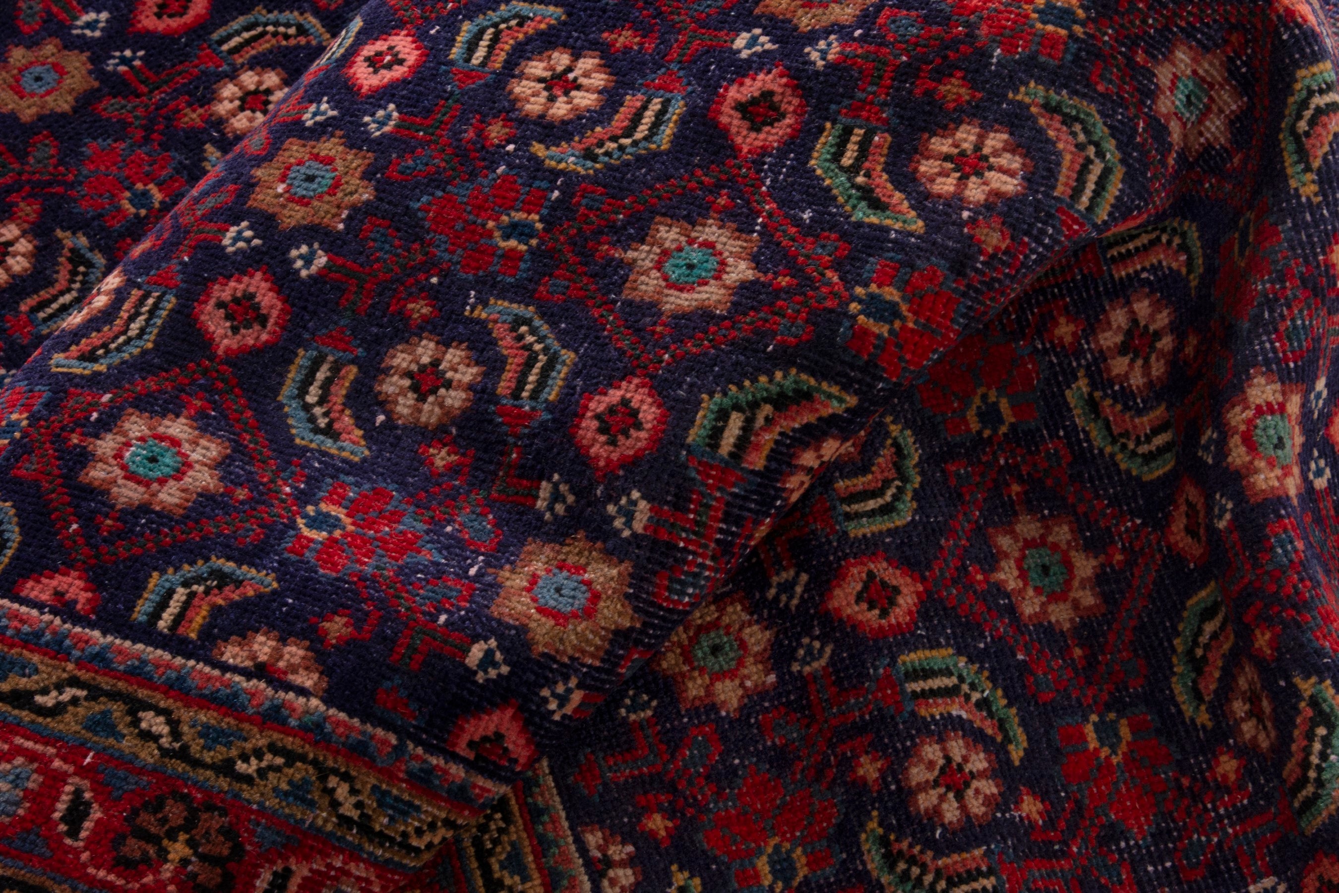 Persian Mahal runner rug in burgundy and deep red, view 14 of 17