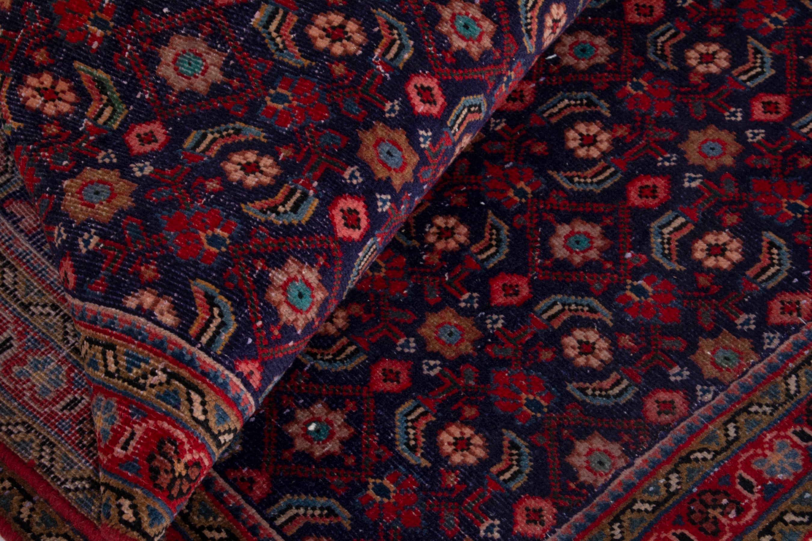 Persian Mahal runner rug in burgundy and deep red, view 15 of 17