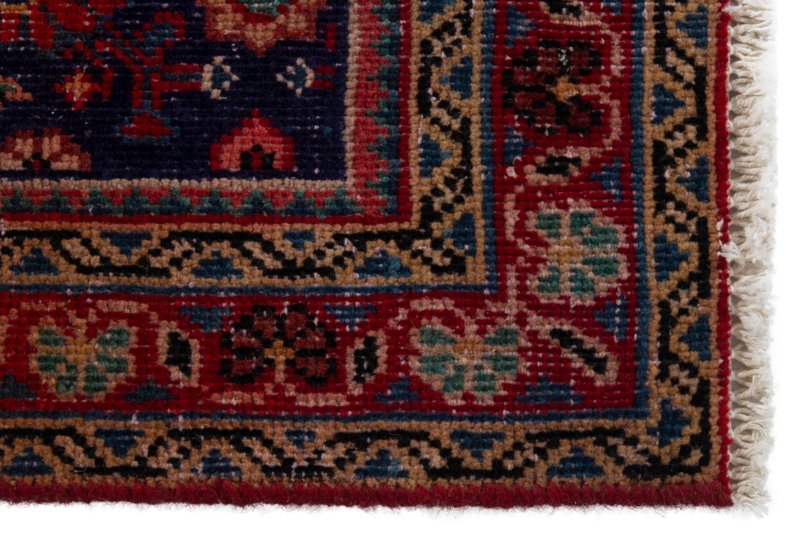 Persian Mahal runner rug in burgundy and deep red, view 5 of 17