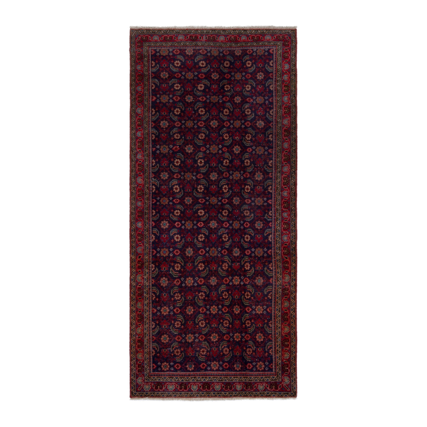 Persian Mahal runner rug in burgundy and deep red, 3'1" x 7'4"