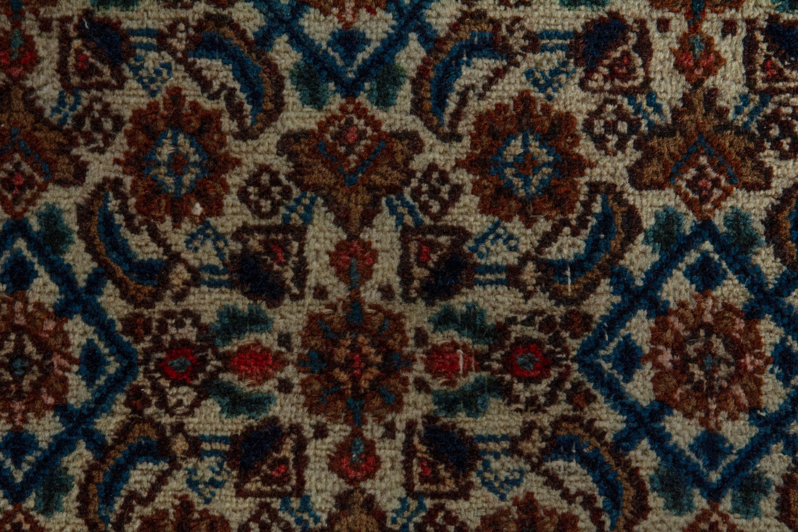 Persian Birjand oversized rug in dark blue and cream, view 12 of 21