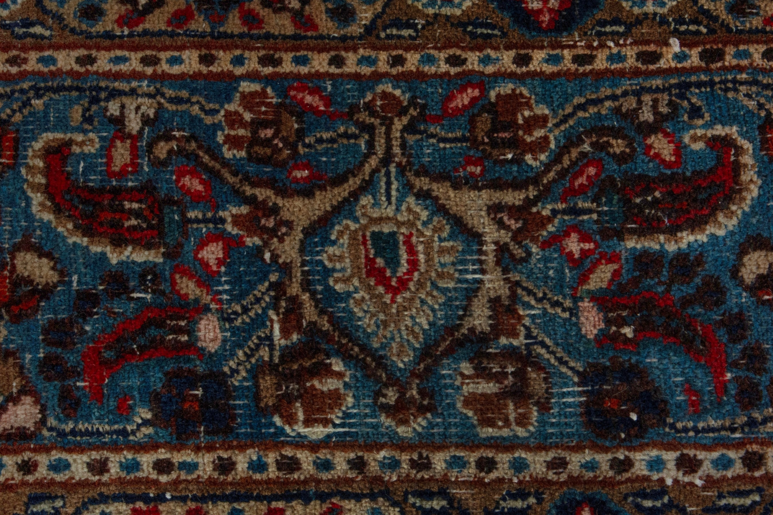 Persian Birjand oversized rug in dark blue and cream, view 13 of 21