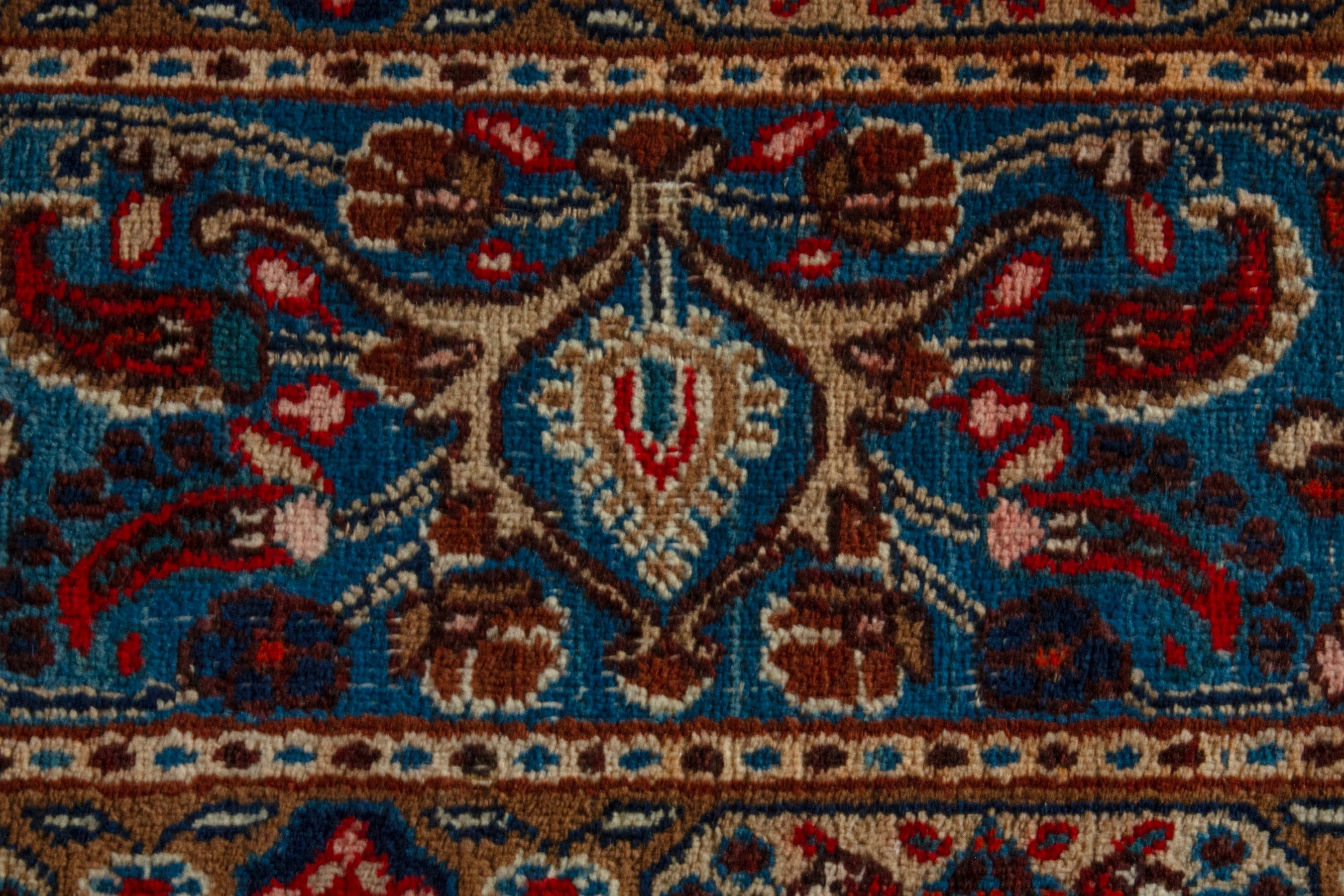 Persian Birjand oversized rug in dark blue and cream, view 14 of 21