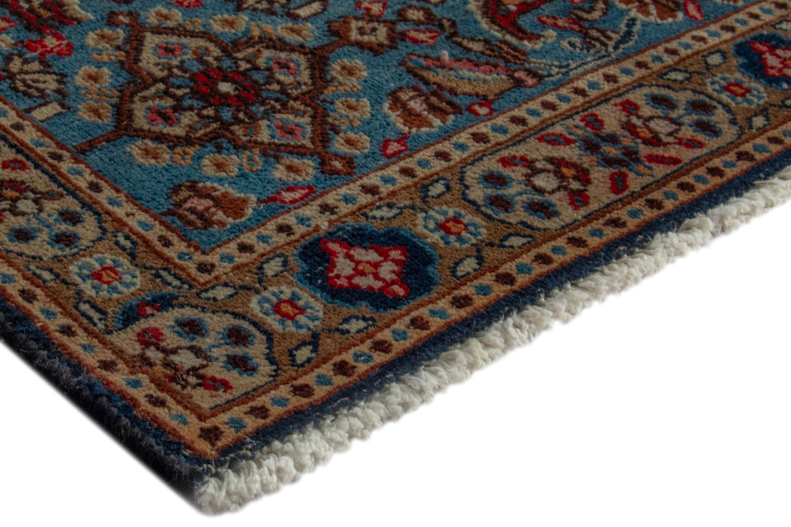 Persian Birjand oversized rug in dark blue and cream, view 6 of 21