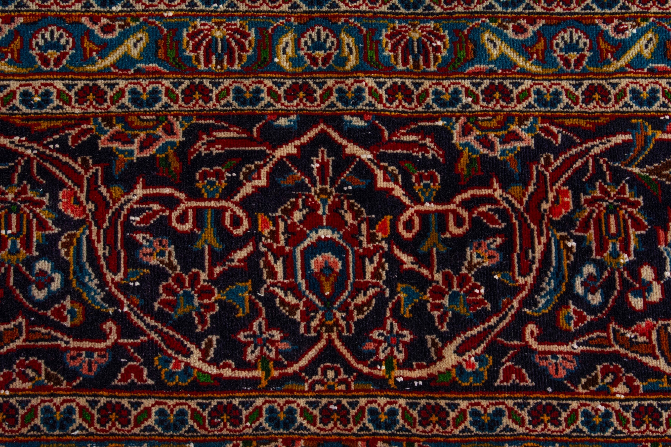 Persian Kashan oversized rug in deep red and dark brown, view 11 of 20