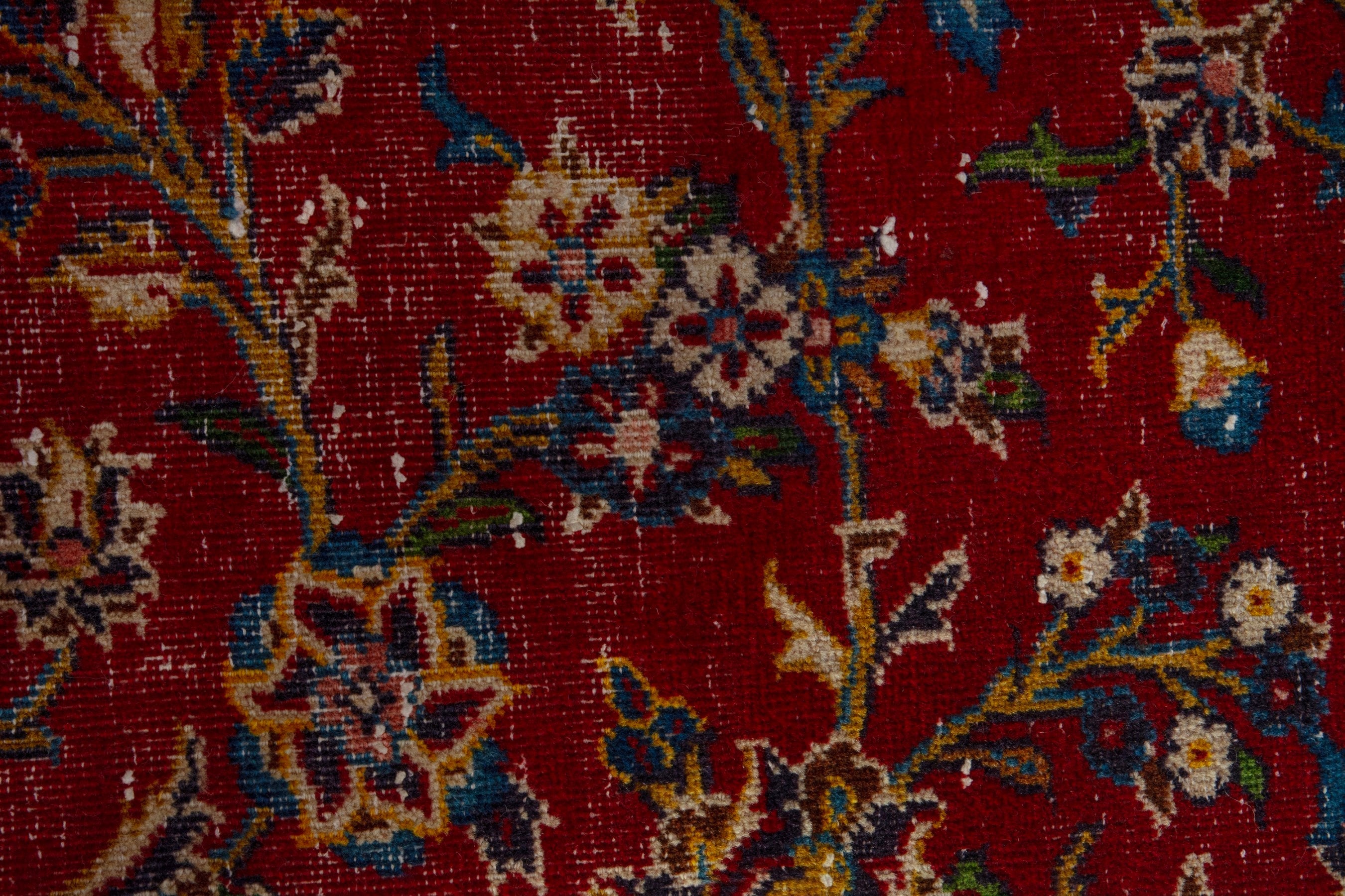 Persian Kashan oversized rug in deep red and dark brown, view 13 of 20