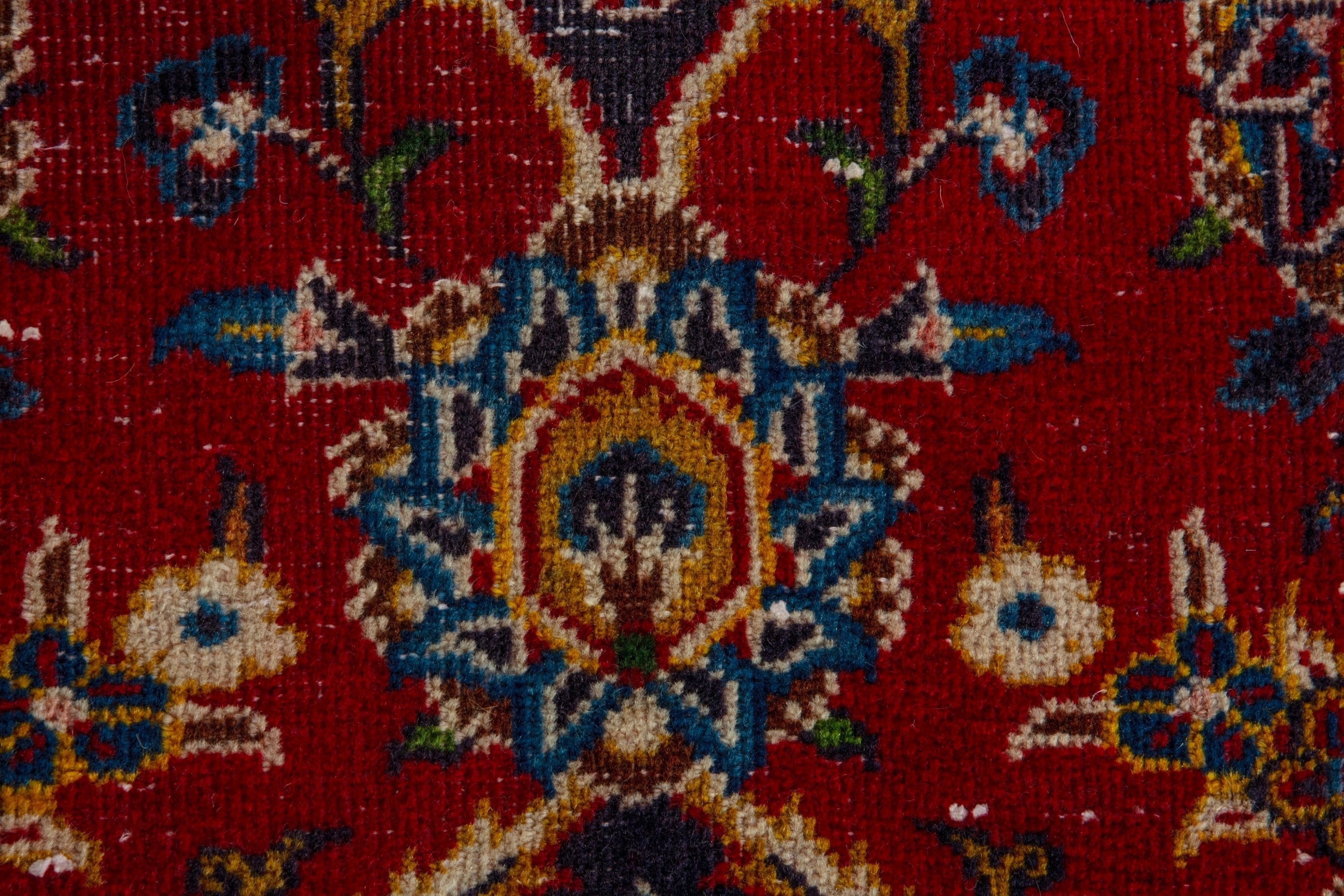 Persian Kashan oversized rug in deep red and dark brown, view 14 of 20