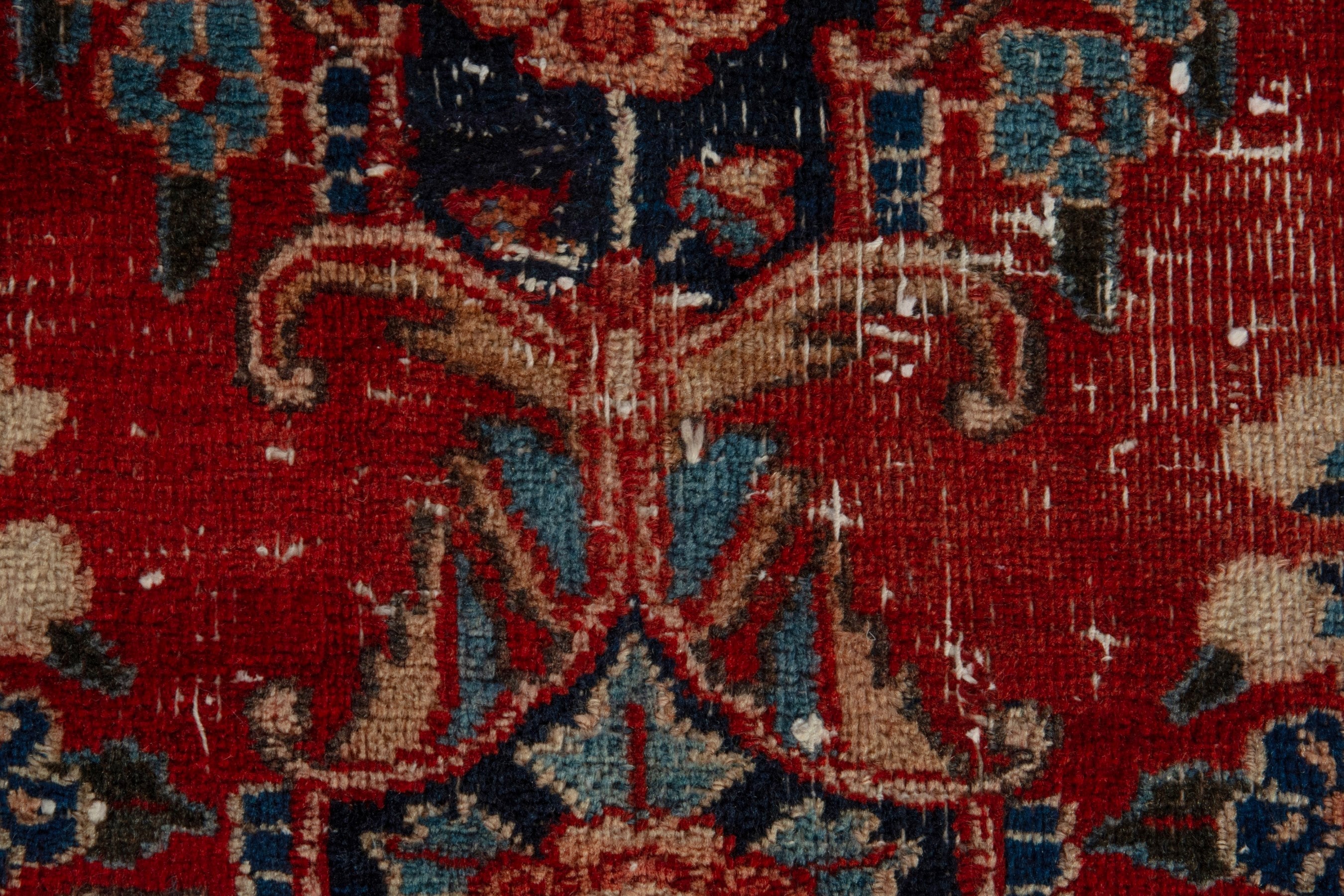 Persian Birjand area rug in deep red and navy, view 13 of 20