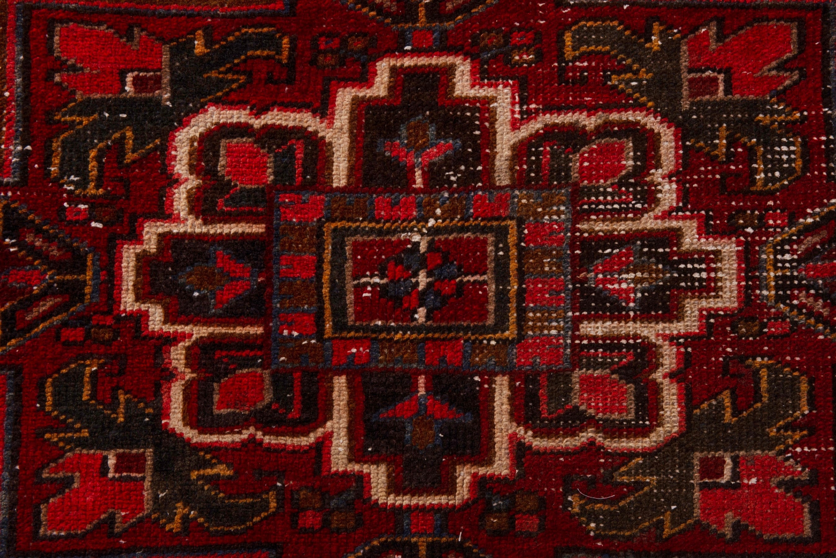 Persian Gorevan area rug in deep red and rust, view 13 of 21