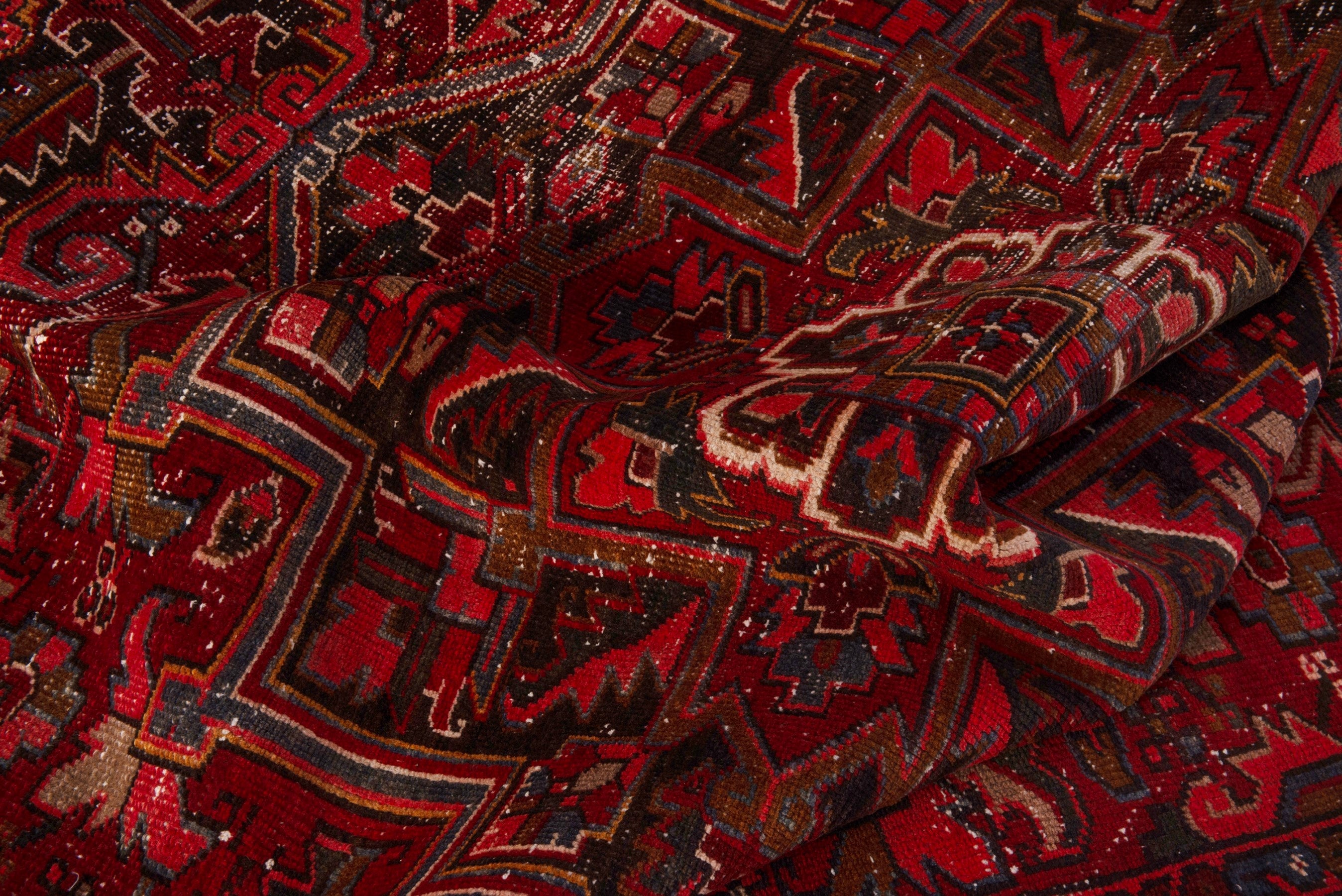 Persian Gorevan area rug in deep red and rust, view 16 of 21