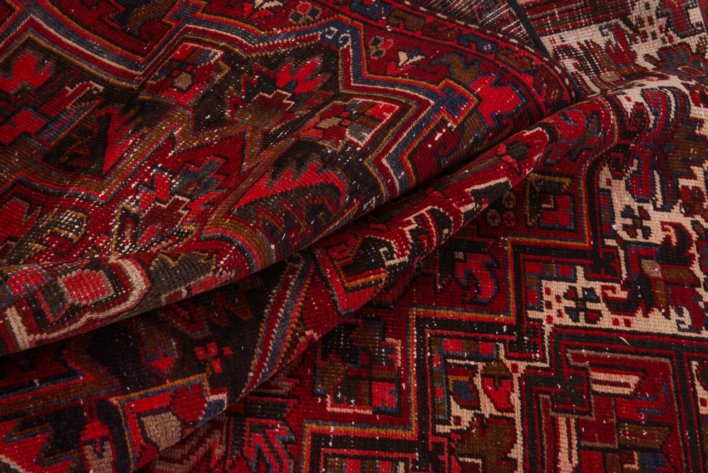 Persian Gorevan area rug in deep red and rust, view 17 of 21