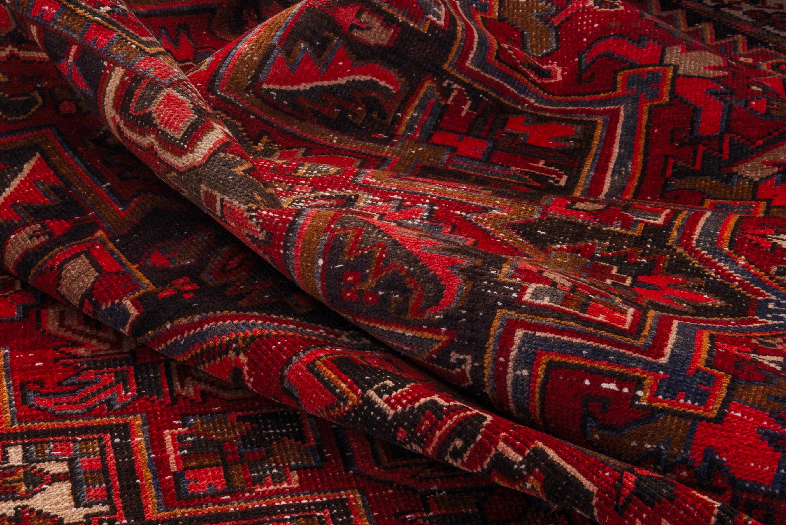 Persian Gorevan area rug in deep red and rust, view 20 of 21