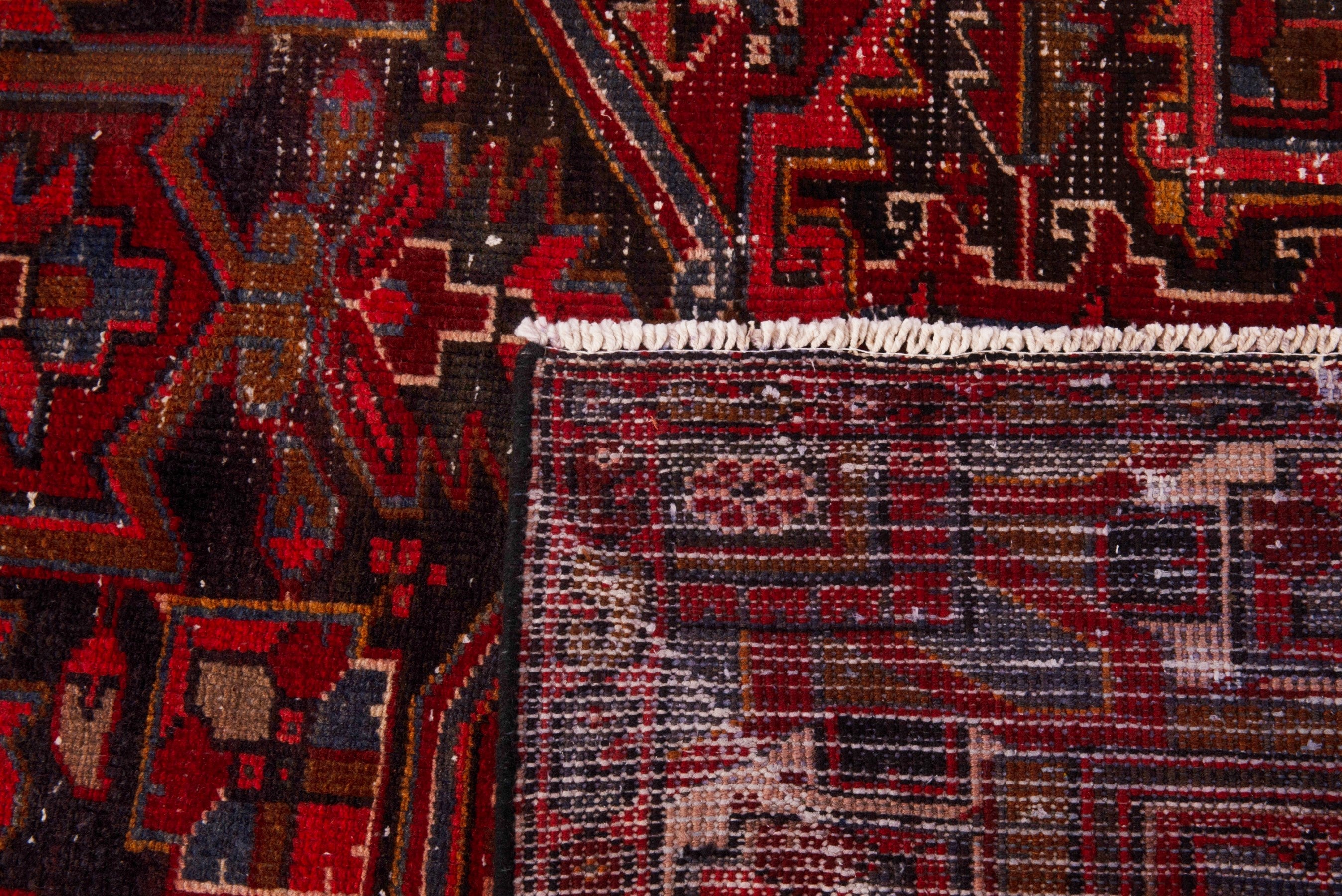 Persian Gorevan area rug in deep red and rust, view 21 of 21