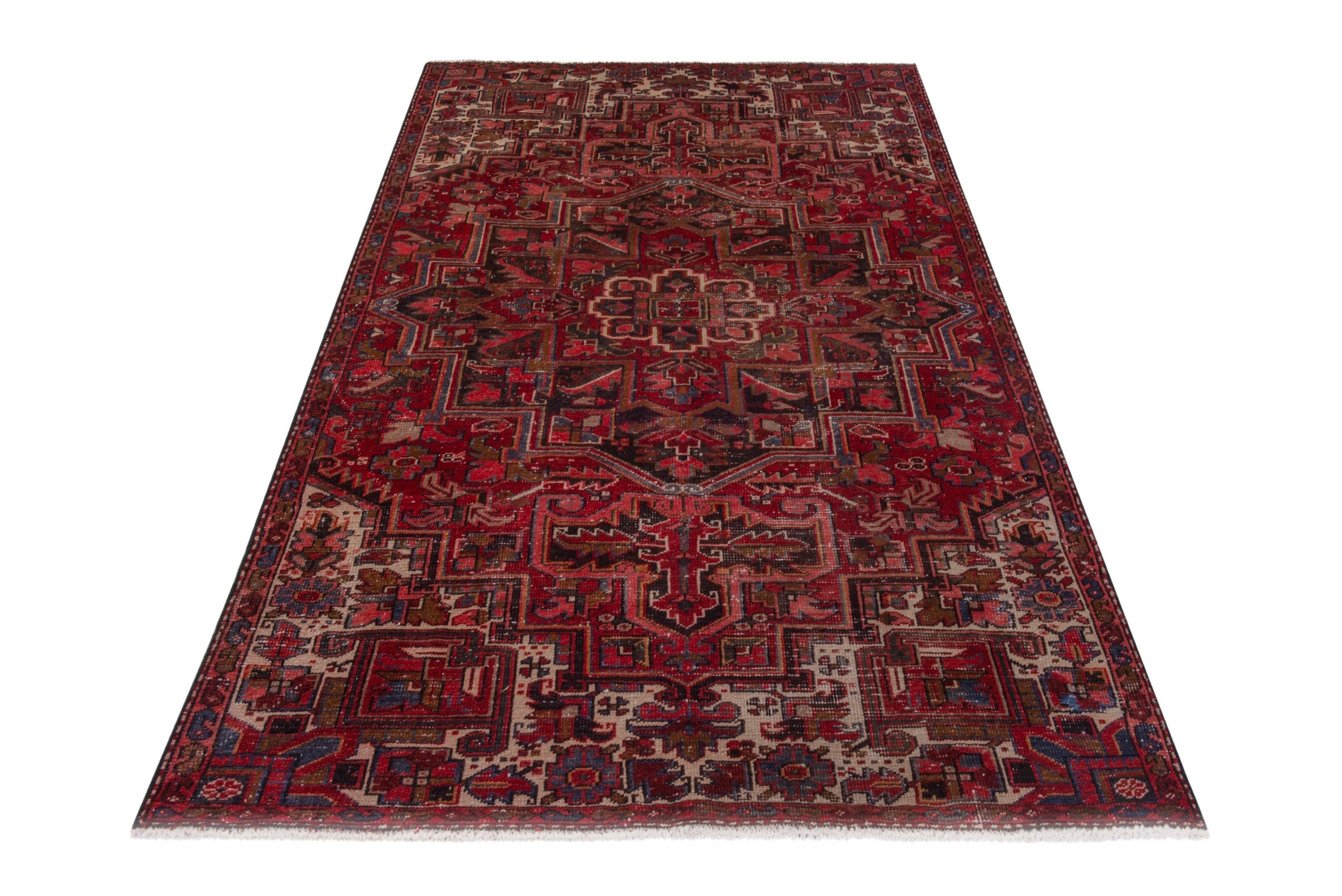 Persian Gorevan area rug in deep red and rust, view 3 of 21