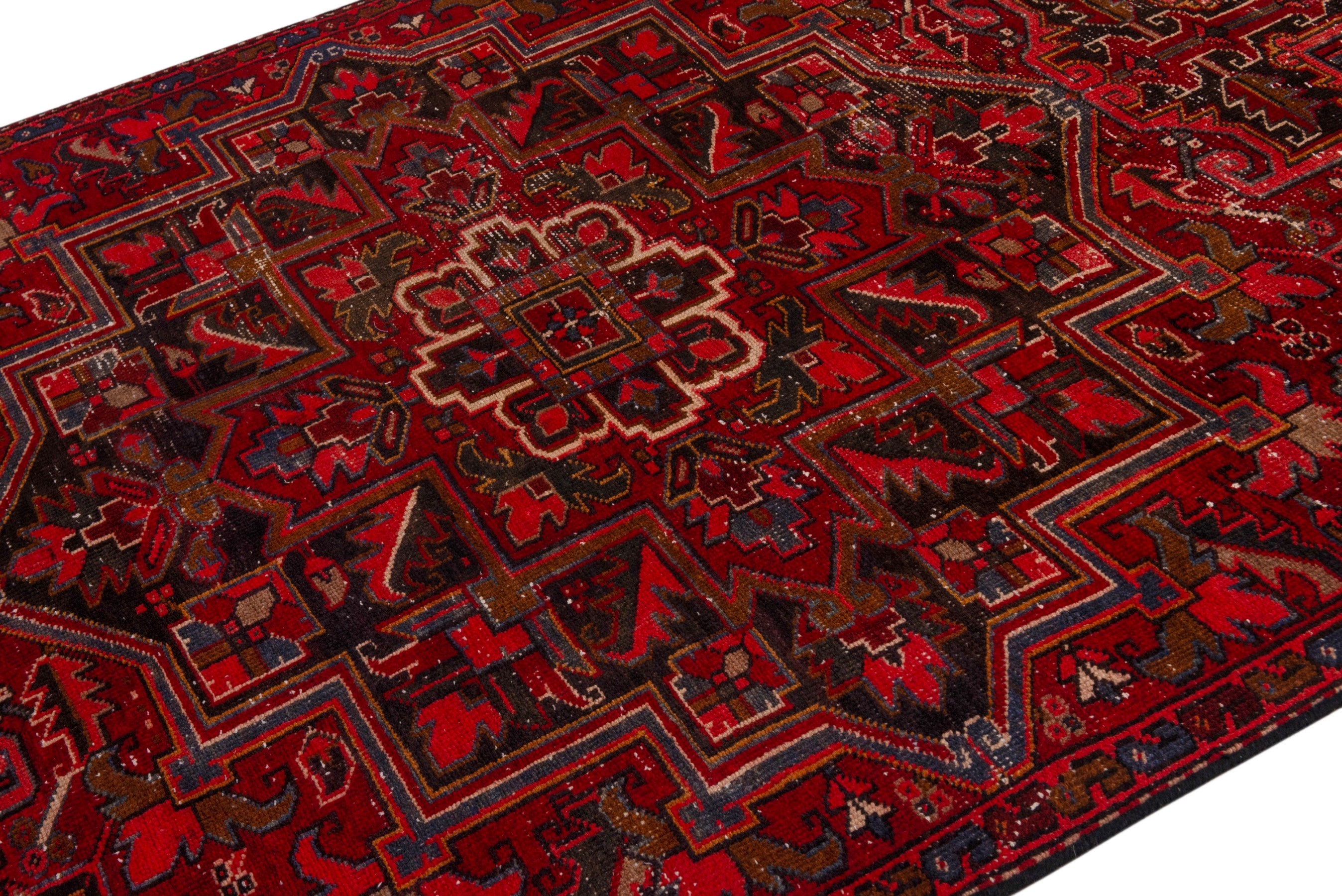 Persian Gorevan area rug in deep red and rust, view 4 of 21
