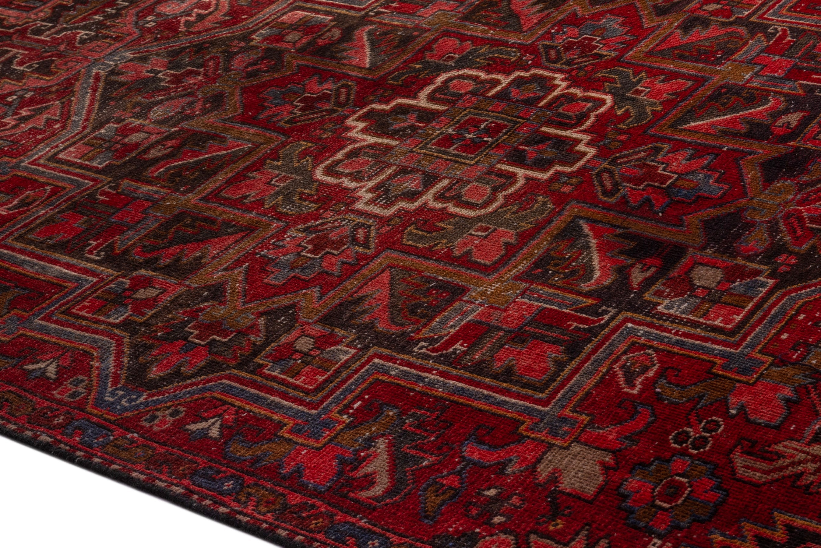 Persian Gorevan area rug in deep red and rust, view 8 of 21