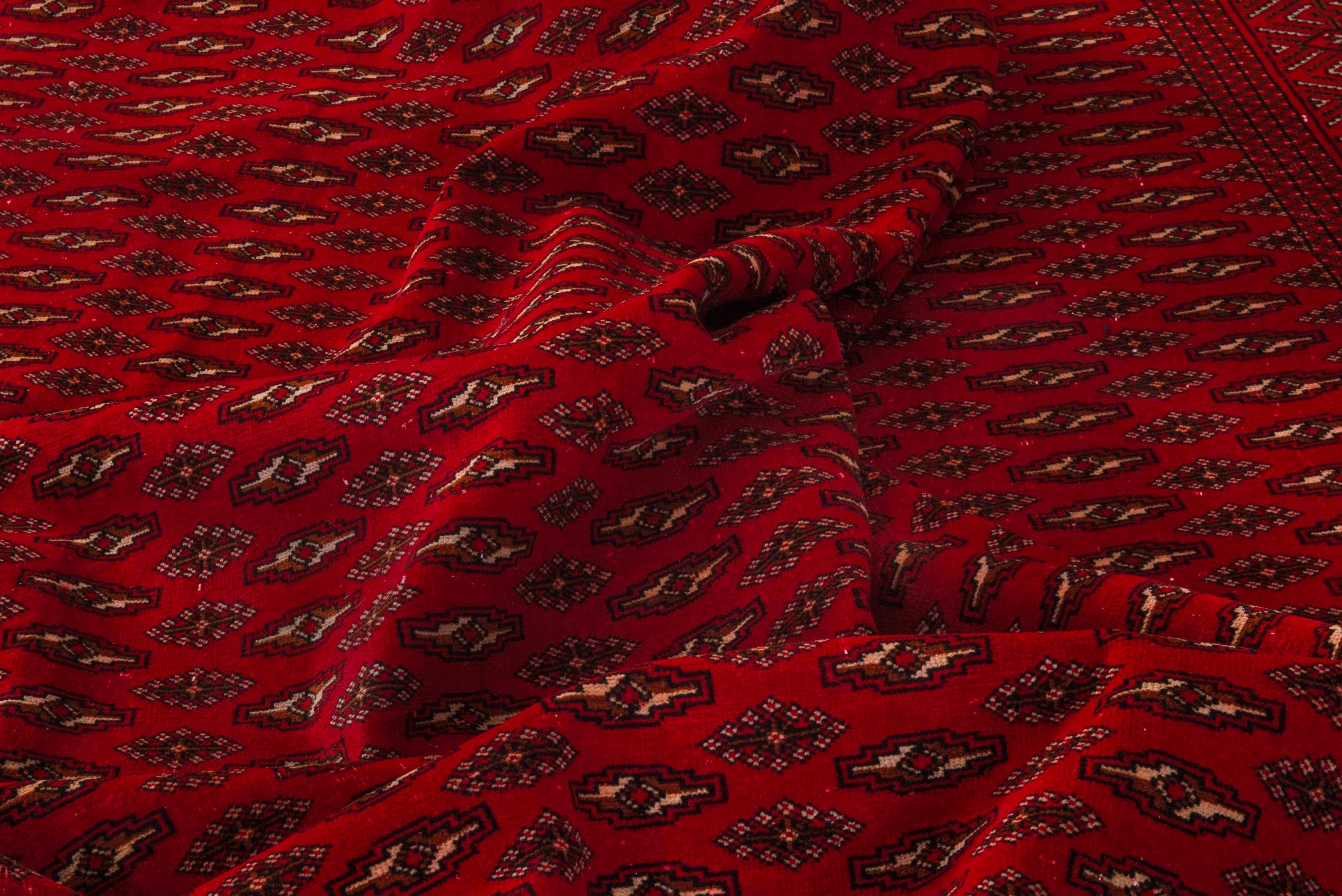 Persian Torkaman oversized rug in burgundy and deep red, view 16 of 20