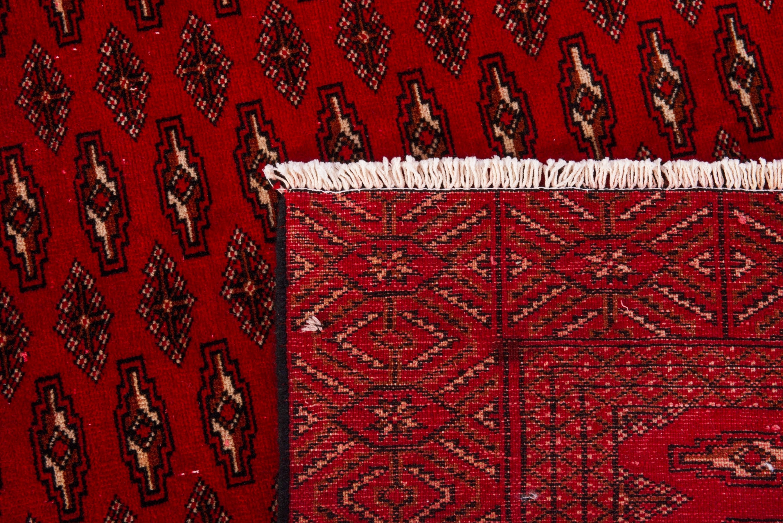 Persian Torkaman oversized rug in burgundy and deep red, view 20 of 20