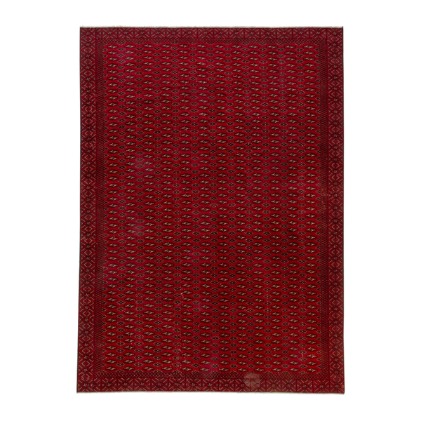 Persian Torkaman oversized rug in burgundy and deep red, 9'5" x 11'11"